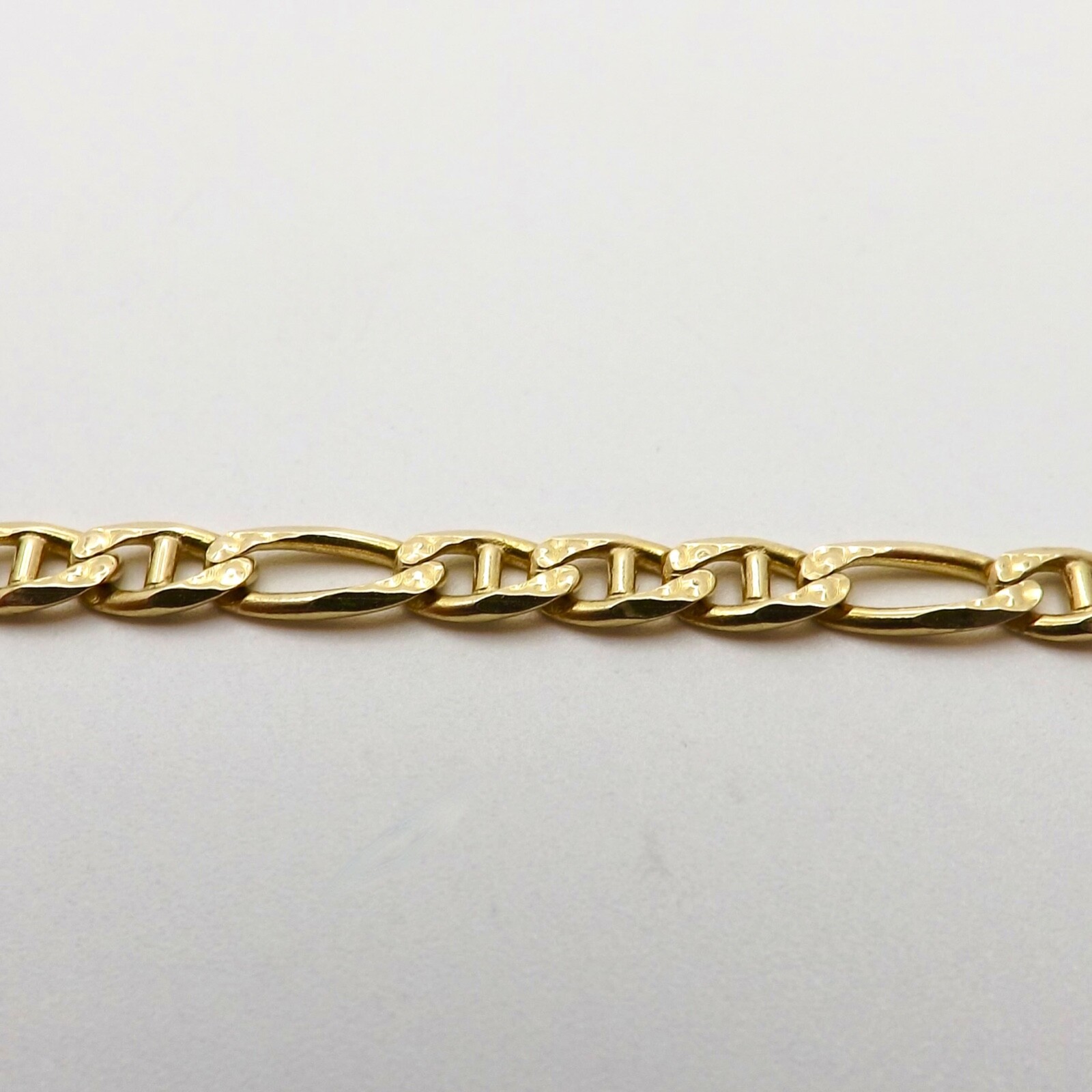 Solid 14k Gold Mariner Figaro Figarucci Link Pendant Chain Necklace 19in 12g