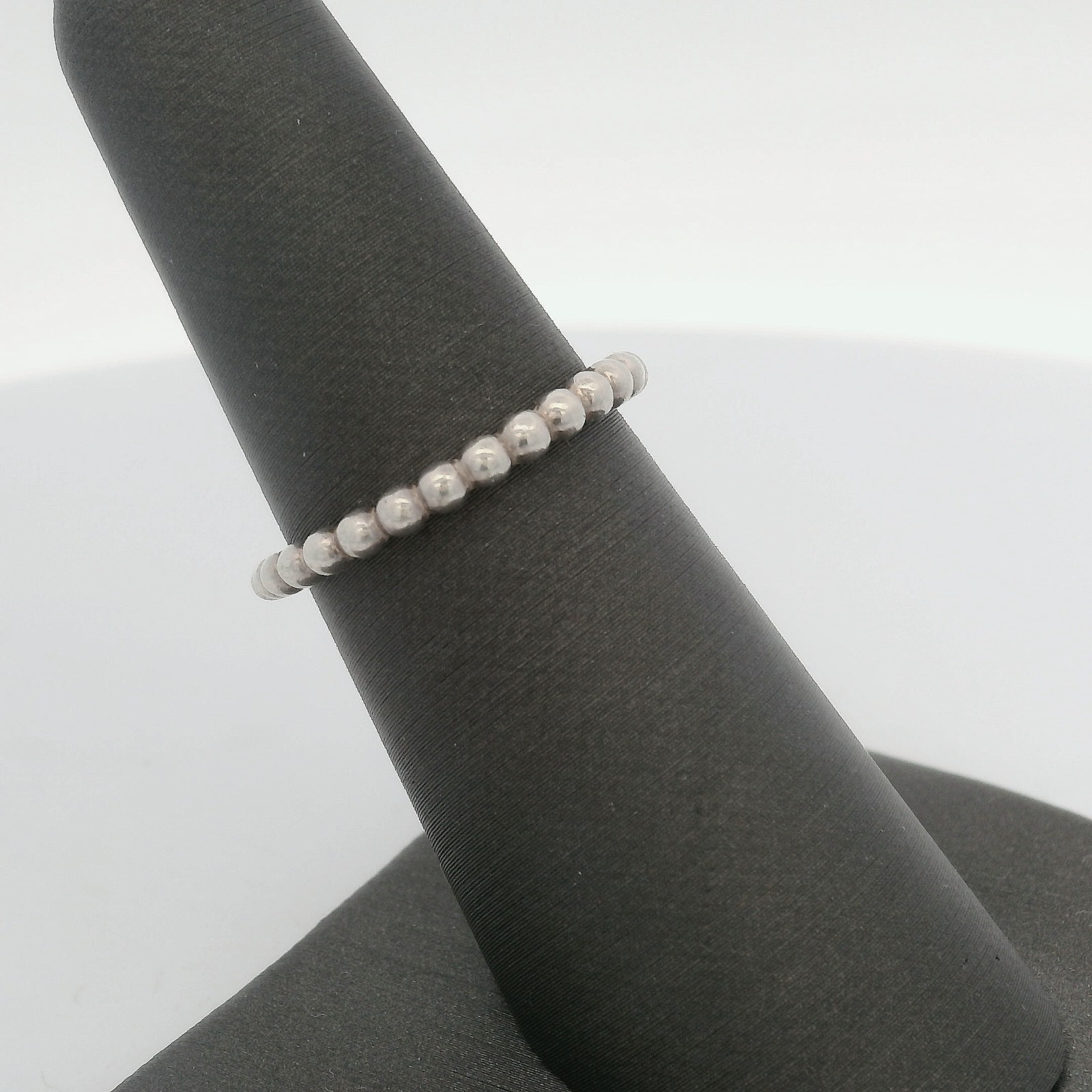 PANDORA Sterling Silver Eternal Clouds Beaded Stackable Band Ring 190615 Size 6