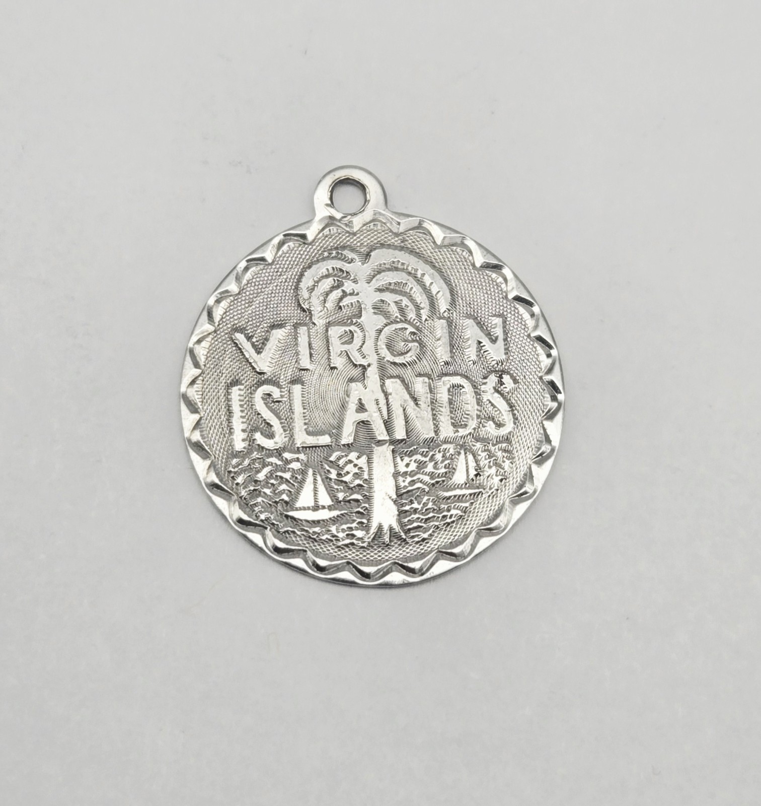 VTG Crea Sterling Silver Virgin Islands Travel Souvenir Charm Pendant – 1.6g