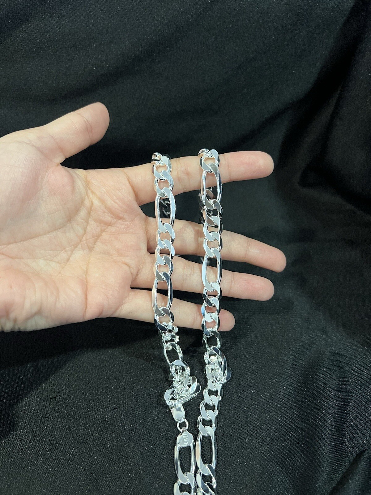 .925 Sterling Silver Men’s Male Hip Hop Thick Figaro Chain Necklace 30″ LONG