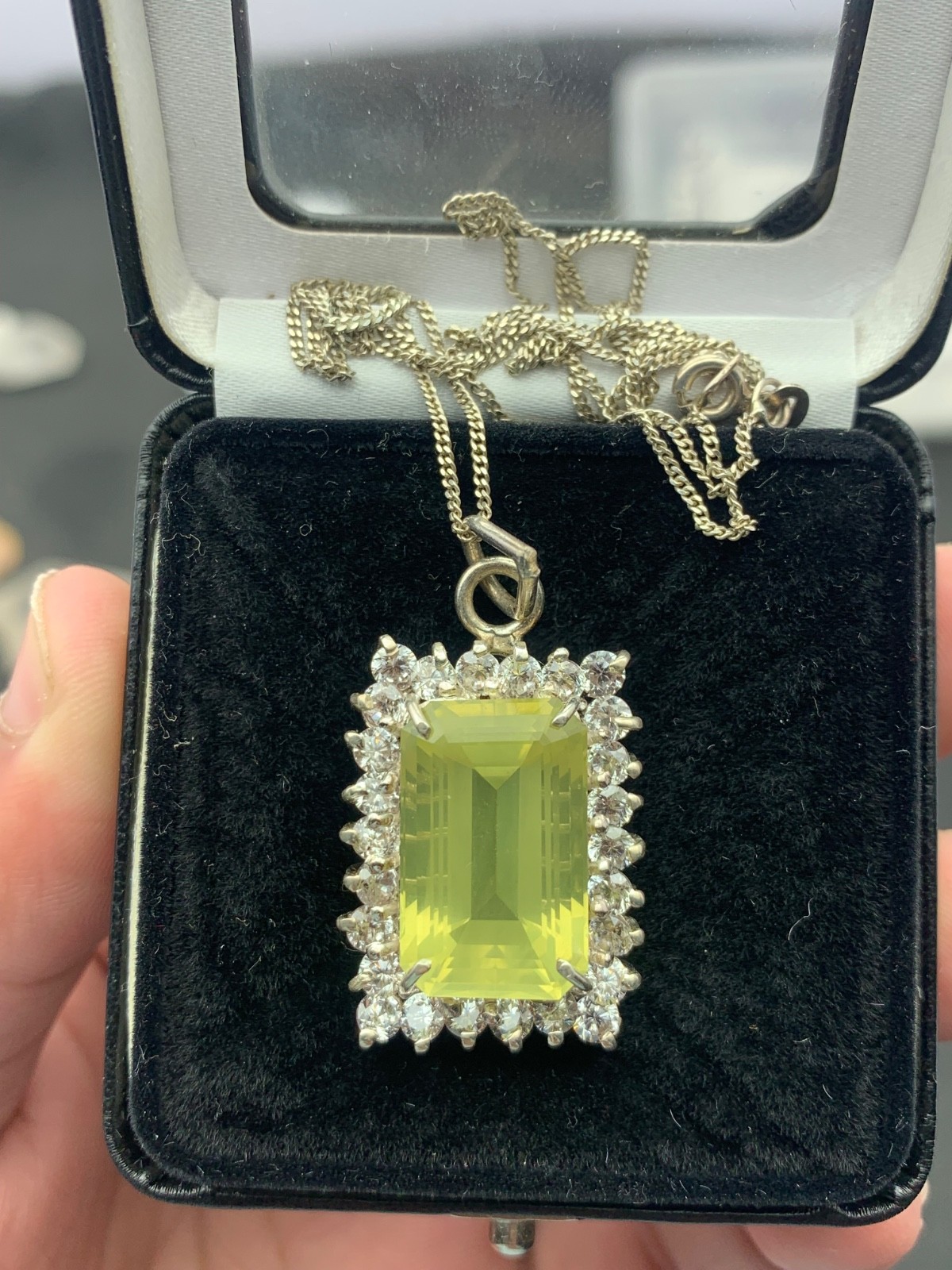 11 Grams Beautiful silver Necklace With Lamen Quartz And Mozonite From Pakistan”
