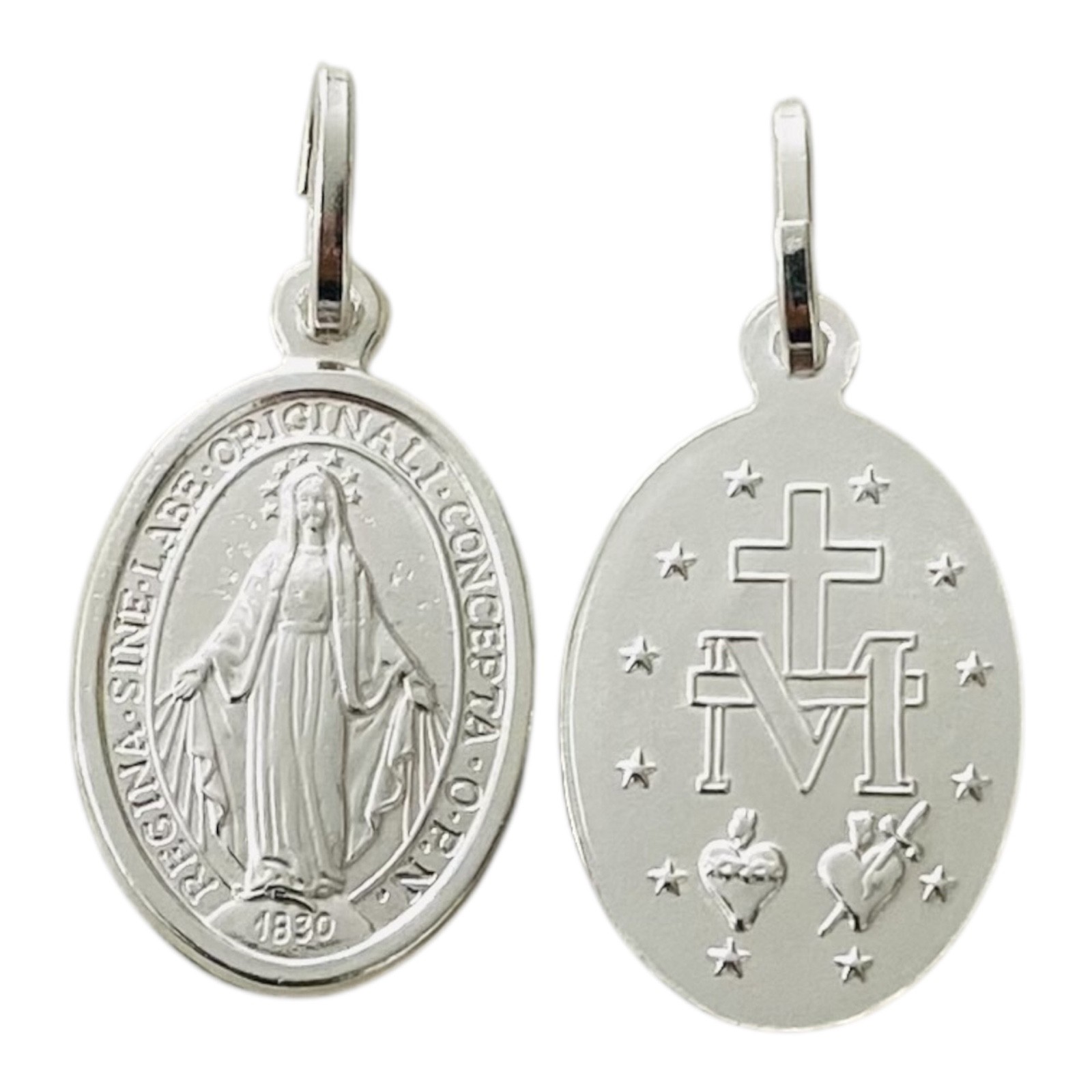 Solid 925 Sterling Silver Virgin Miraculous Milagrosa Mary Medal Pendant – ESP37