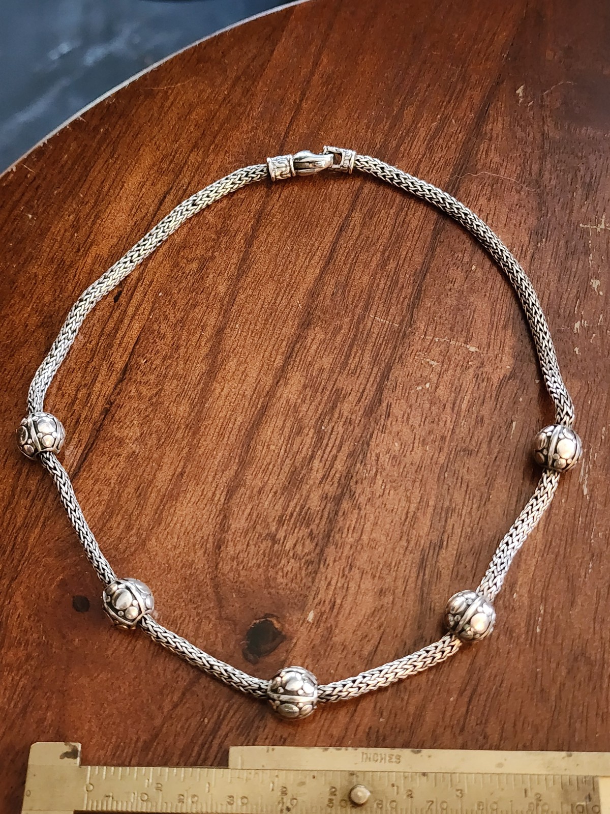 Beautiful John Hardy wheat sterling silver 925 ball necklace