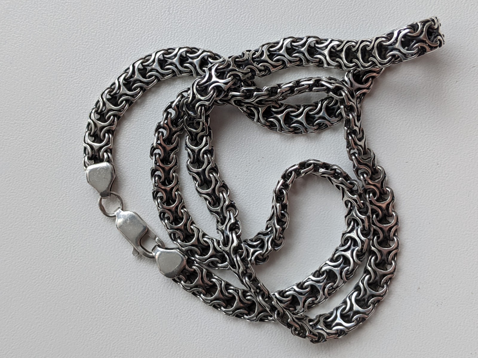 Solid 925 Sterling Silver Chain Necklace 65cm 25.6″ Heavy Mens 49.39g Jewelry