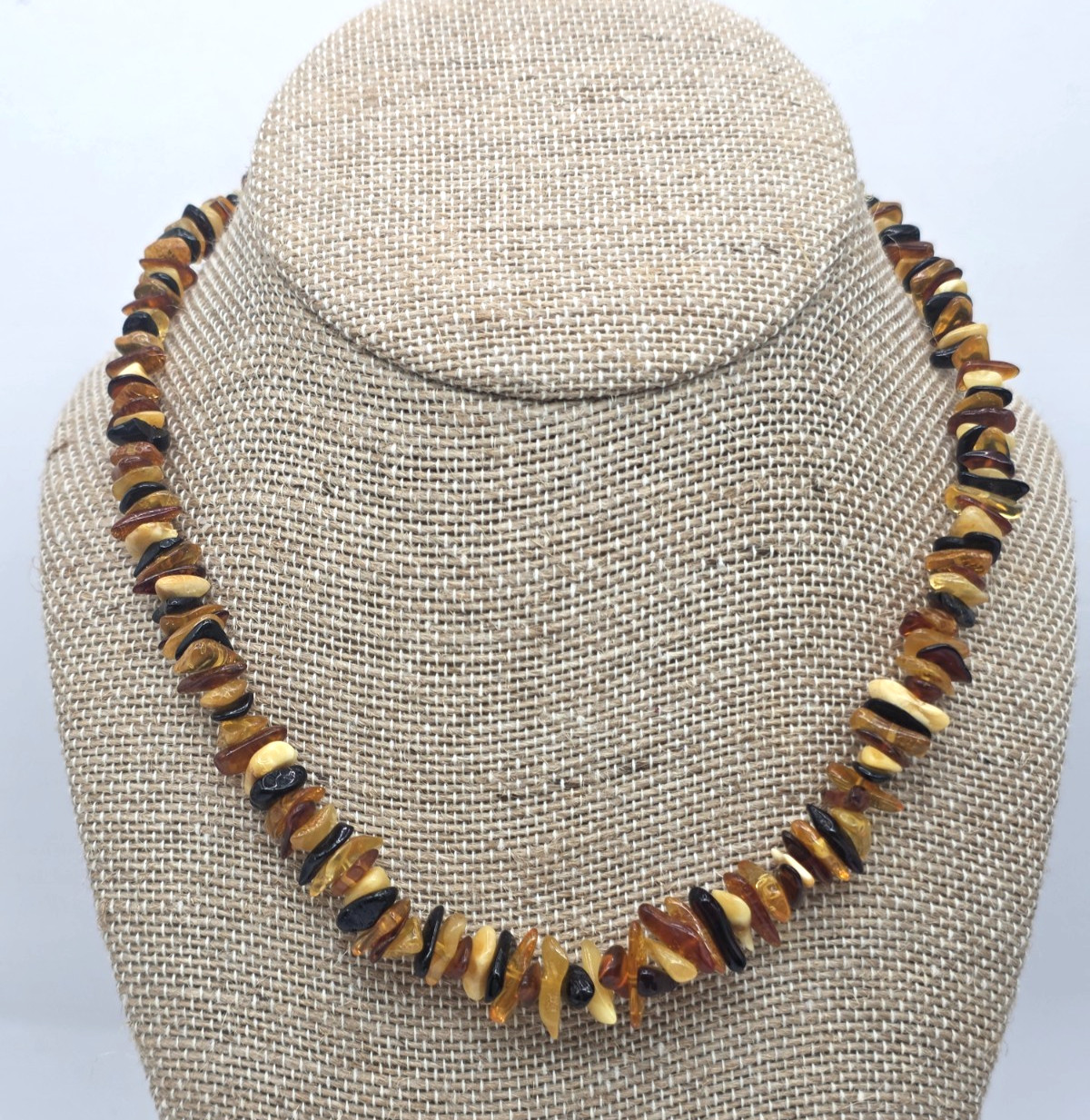 Natural Mixed Baltic Amber Butterscotch Nuggets Chips 18″ Beautiful Chocker NEW