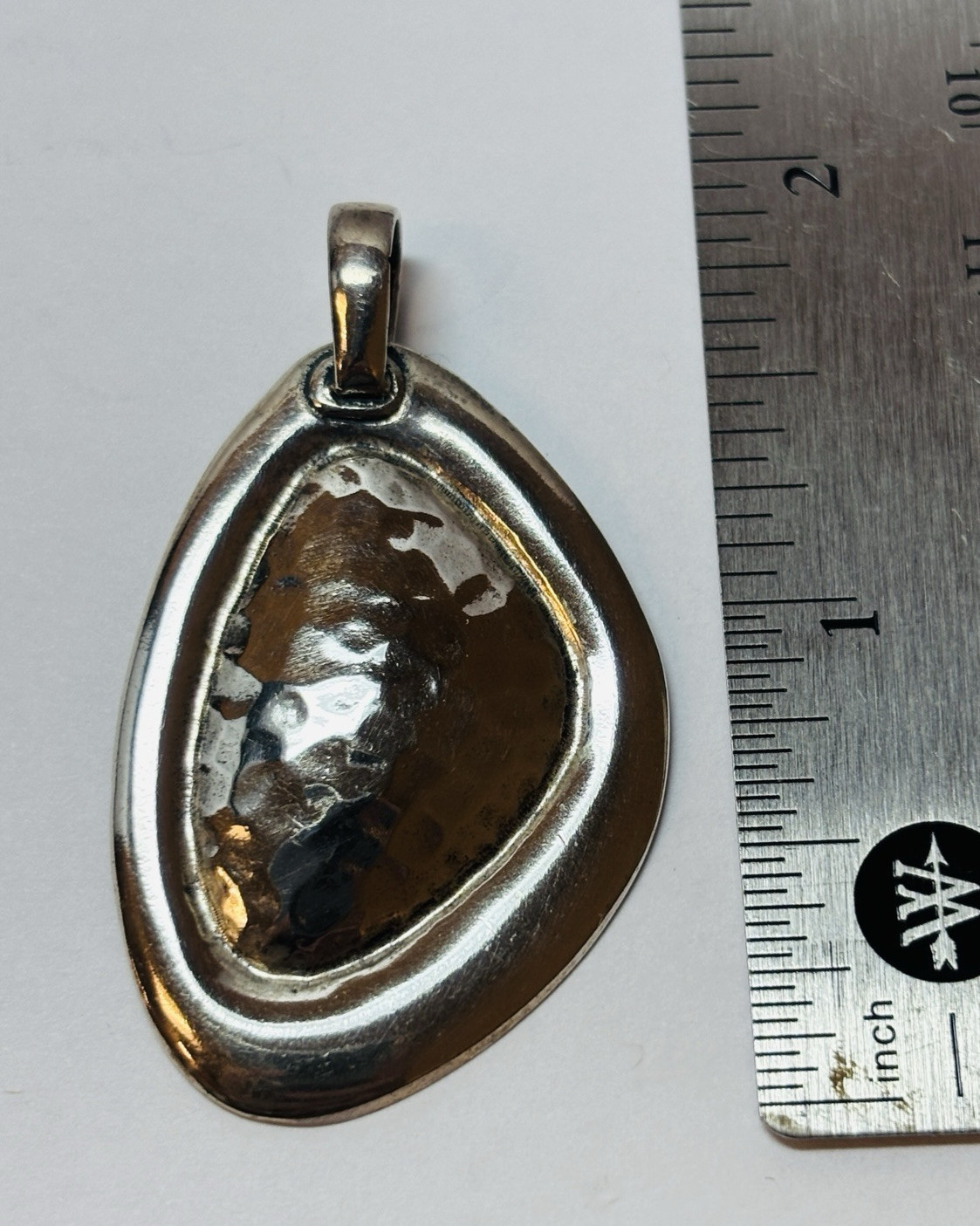 Silpada Sterling 925 Silver Hammered Asymmetrical S1748 Pendant – .24