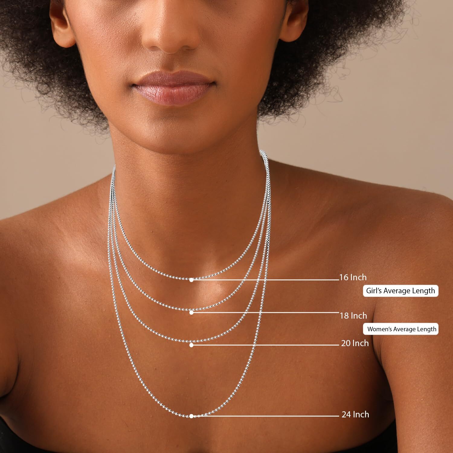 925 Sterling Silver Italian Ball-Chain Necklace for Men Women Teen and Girls