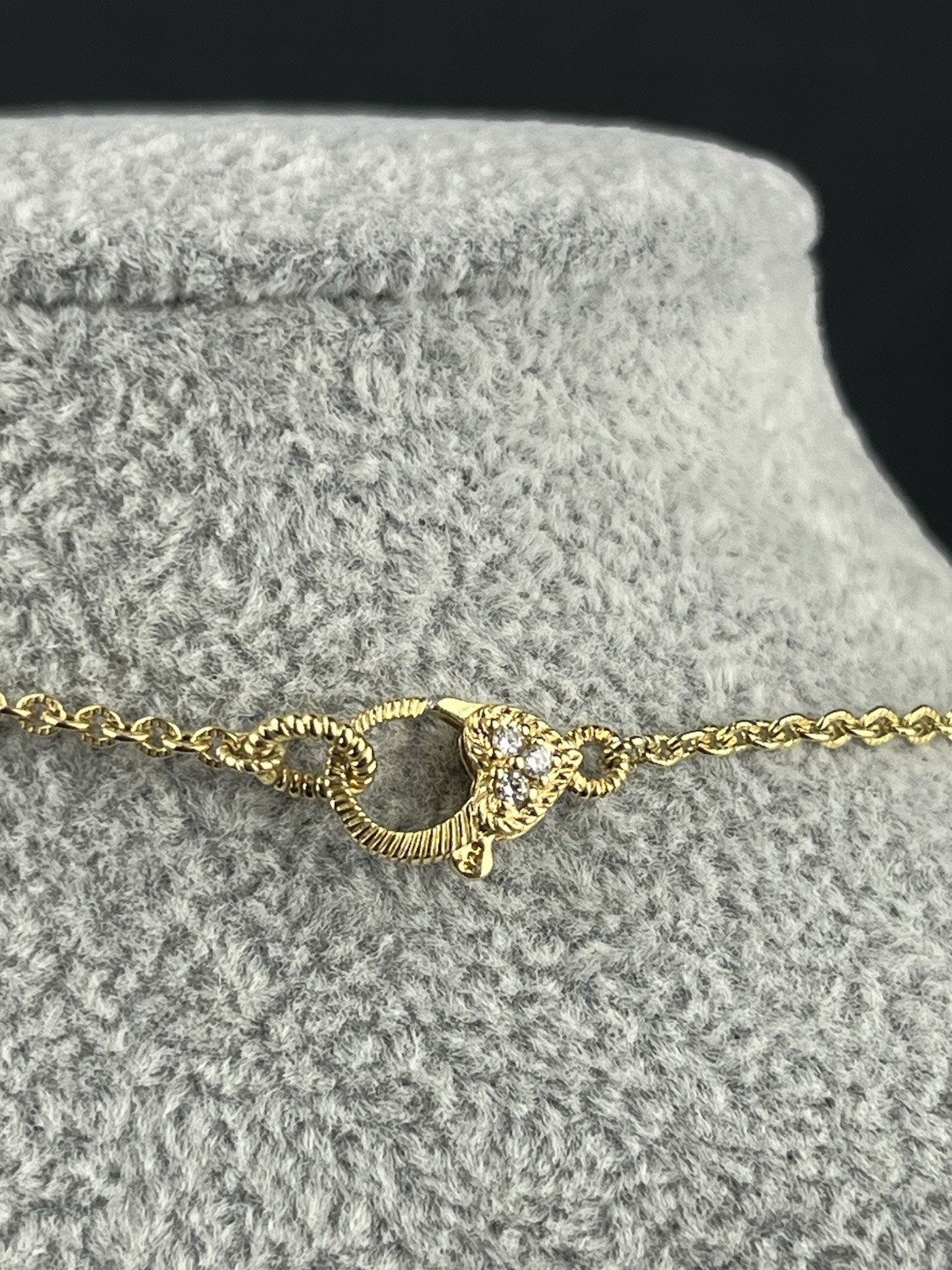 Judith Ripka 925 Gold Plated CZ Necklace Adjustable 18–20” Asscher Pendant