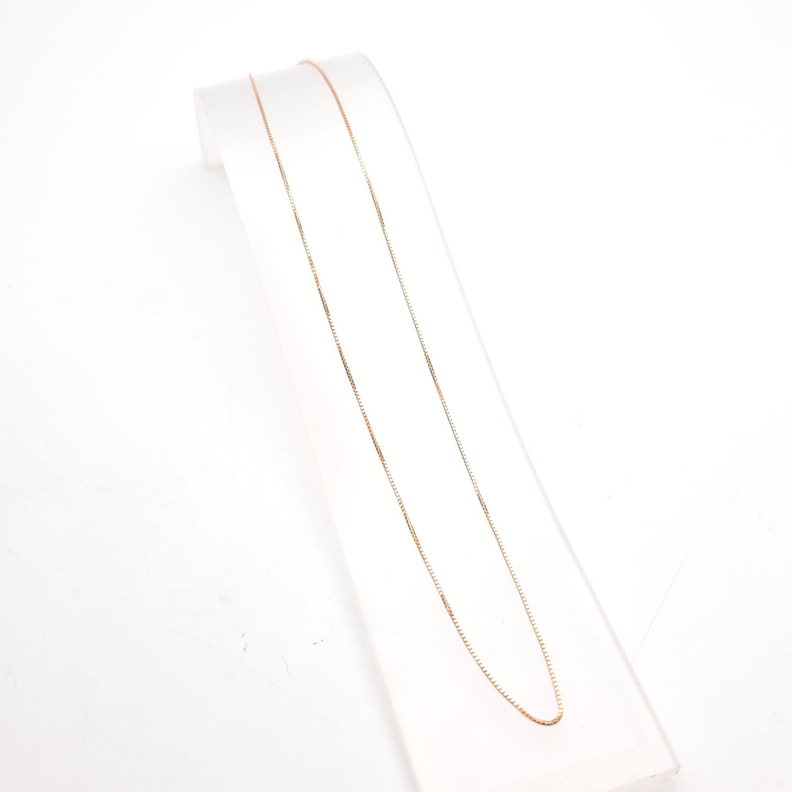 18ct Rose Gold Venetian Box Chain Necklace 16 Inch / 40cm