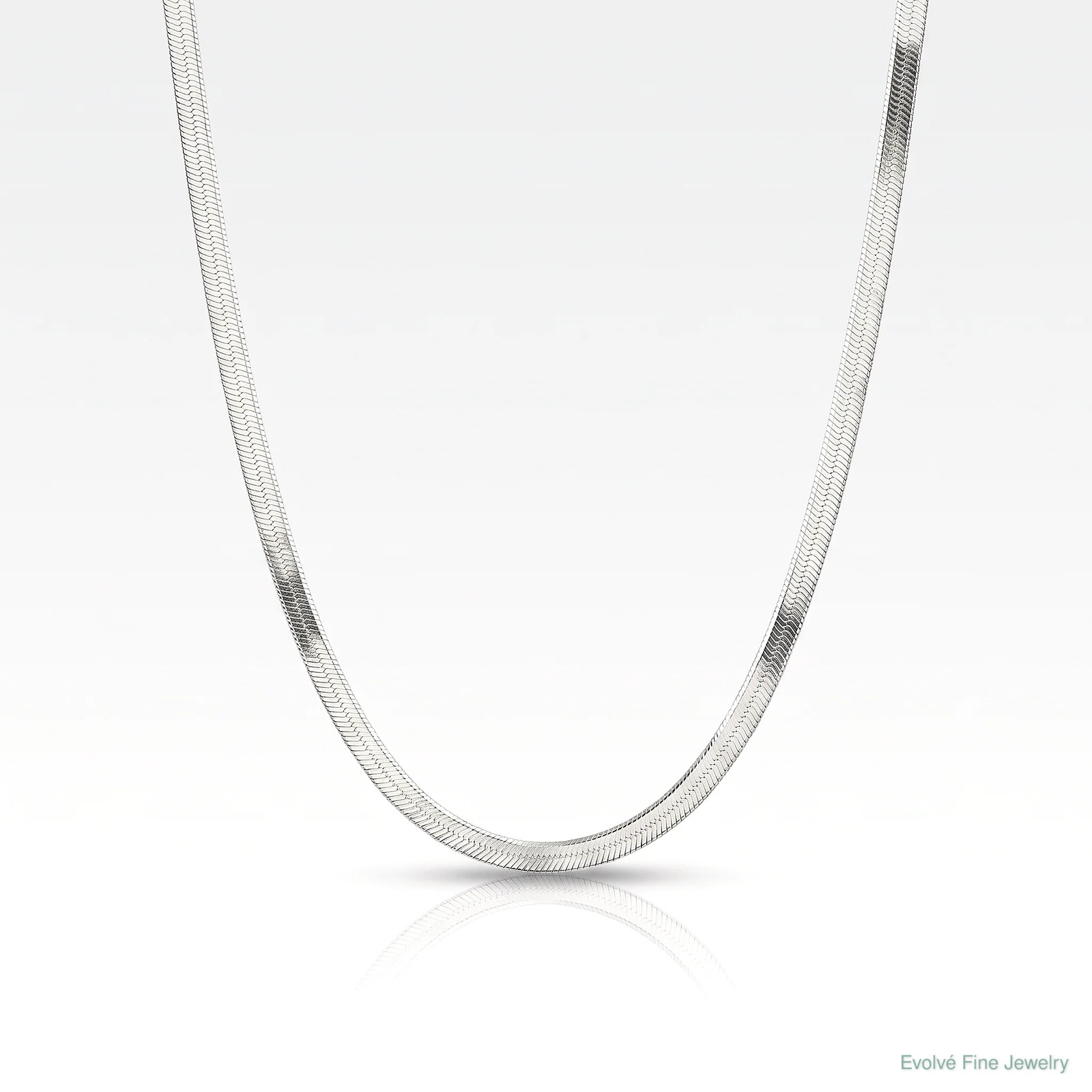 Sterling Silver 3mm Magic Herringbone Chain Necklace 16″-24″