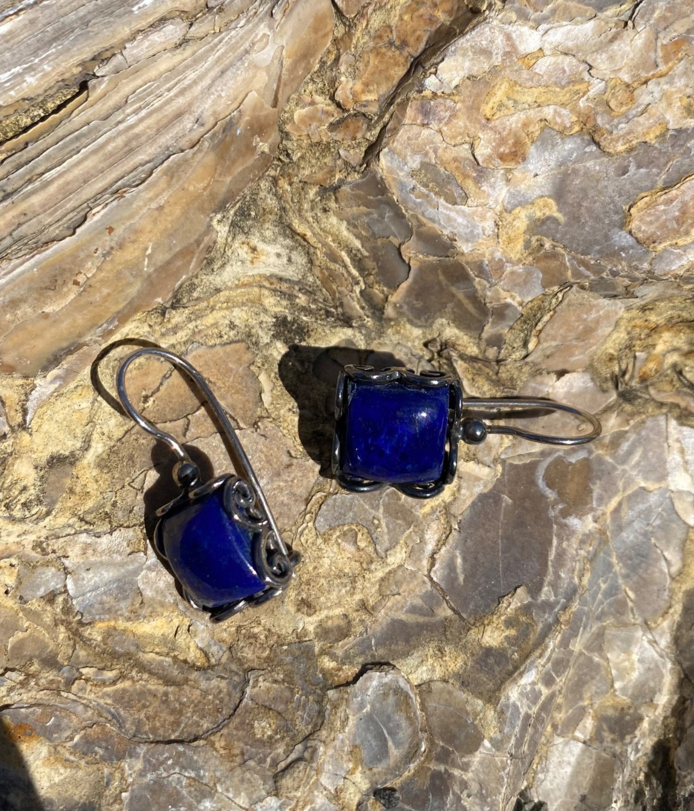 .925 Sterling Silver Lapiz Lazuli Earrings (G&H)
