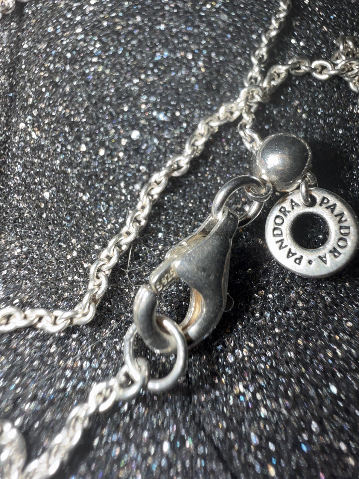 PANDORA Sterling Silver Spinning Hearts Necklace