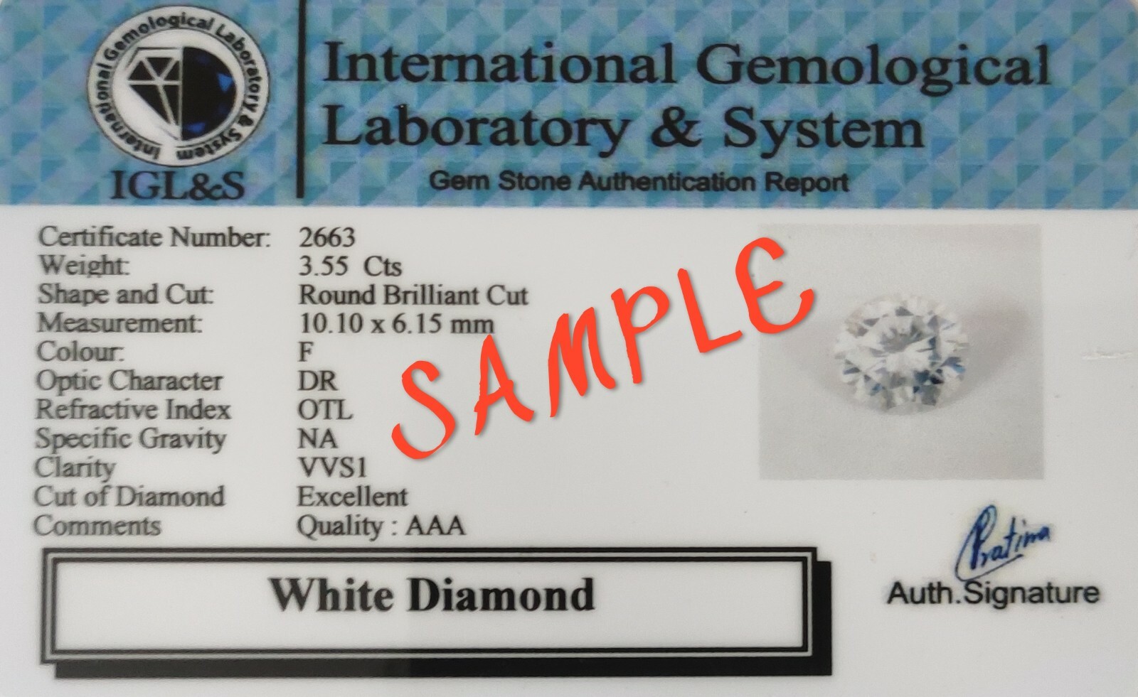 5 Ct White Treated Diamond Pendant Great Shine And Luster Color F Certified !