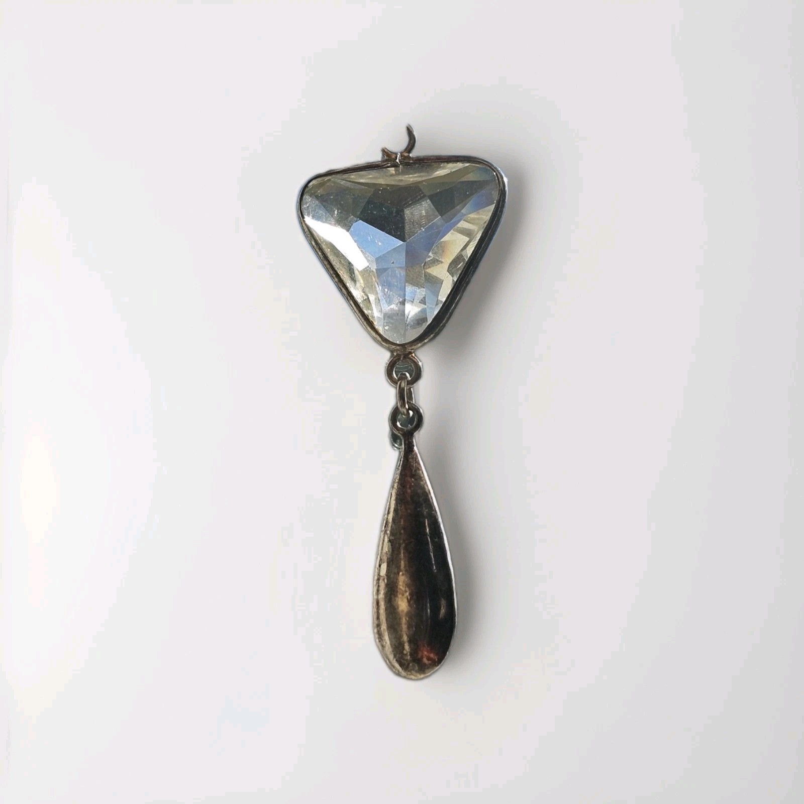 Faceted Clear Crystal Pendant Sterling Silver & Female Tribal Sterling Charm