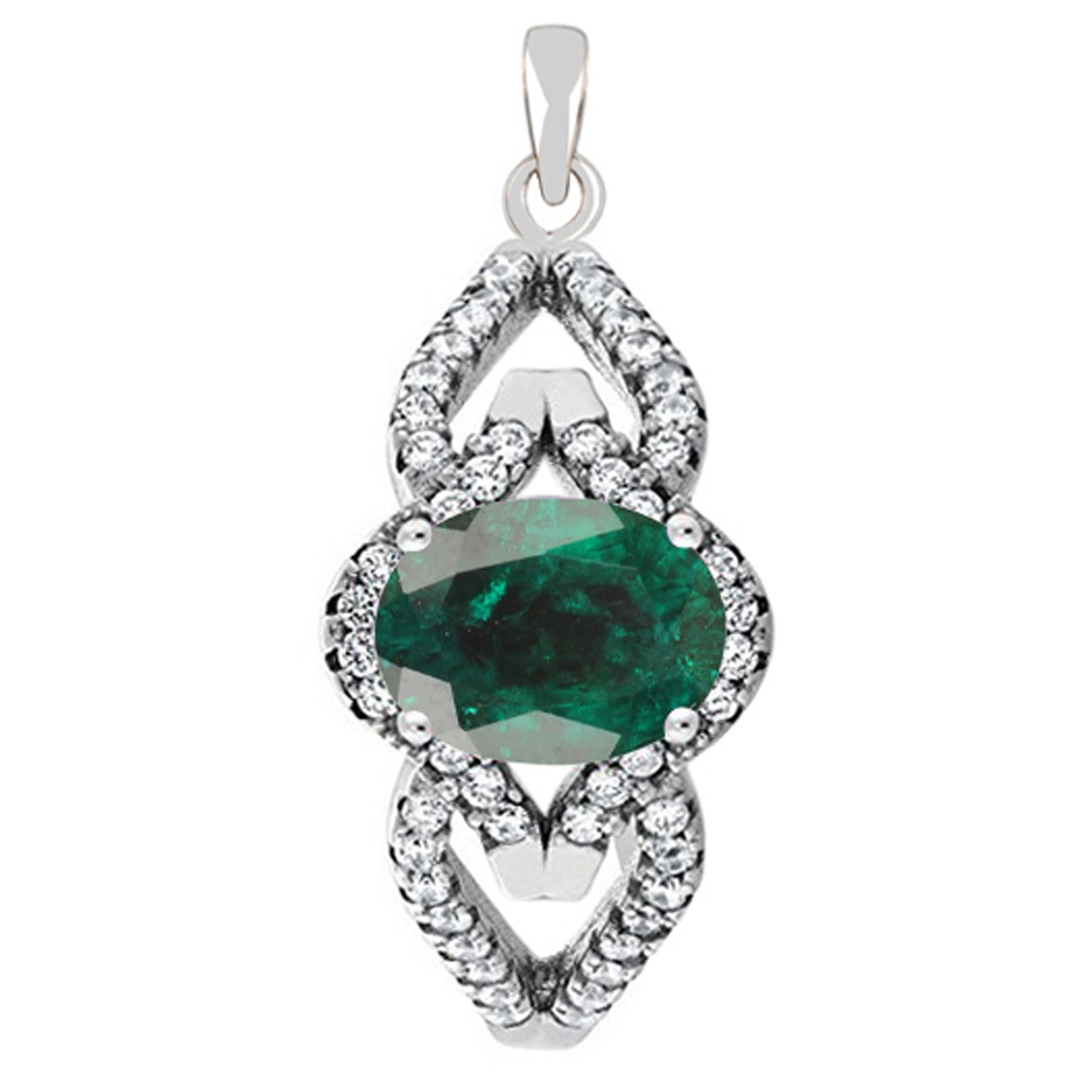 14KT Gold 1.30Ct Natural Green Emerald IGI Certified Diamond Pendant Tariff Free