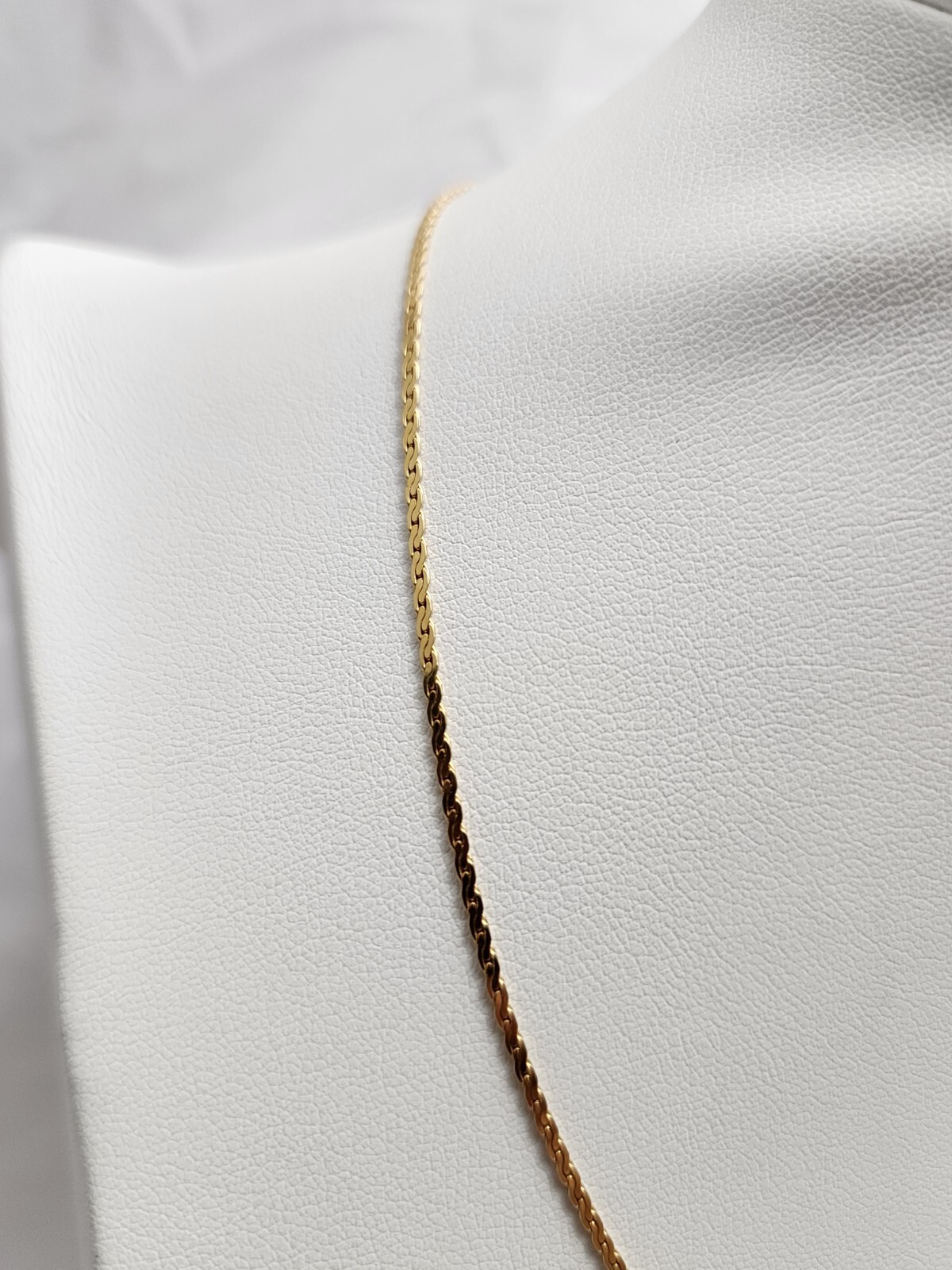 Unique 14K Solid Yellow Gold Designer Flat Link Chain Necklace 16.25″ Length