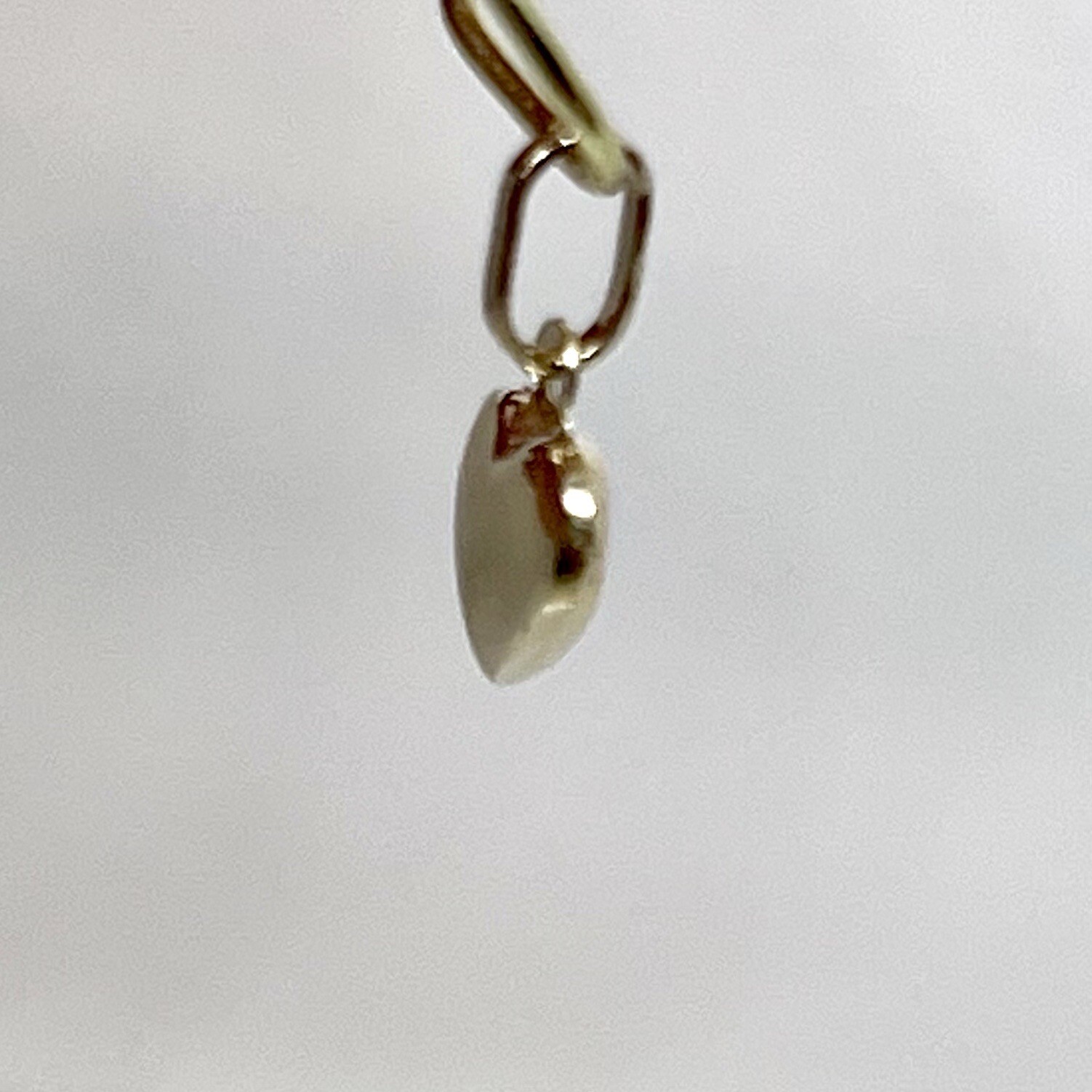 14K Yellow Gold Small 11mm Puffed Heart Charm Pendant – New, great gift