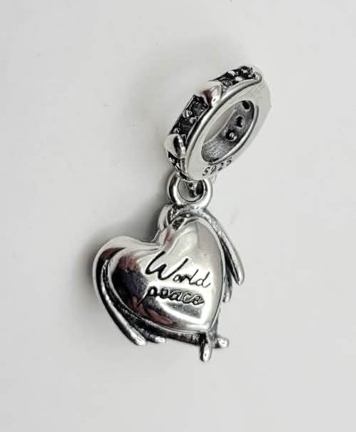 925 Sterling Silver Angel Wings & Heart Charm Pendant For Bracelet /Necklace