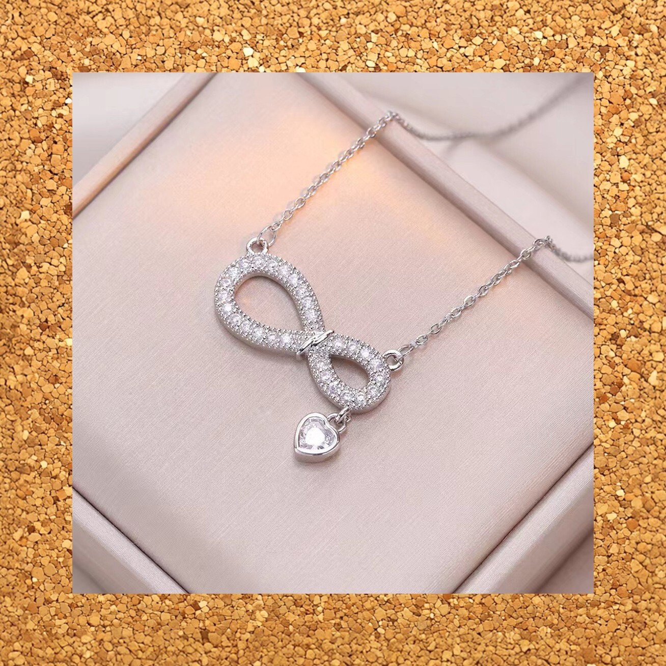 Infinity Necklace with Heart Pendant | Stainless Steel Love Promise Necklace
