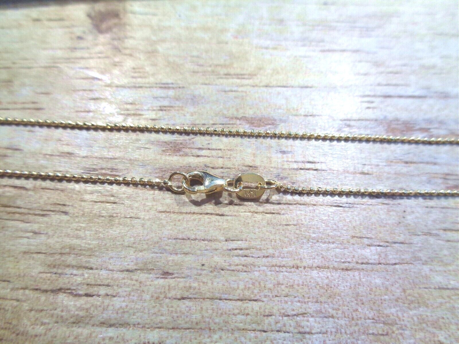 1MM PETITE SOLID 14K YELLOW GOLD DIAMOND CUT DC BALL BEAD CHAIN NECKLACE 16″-24″