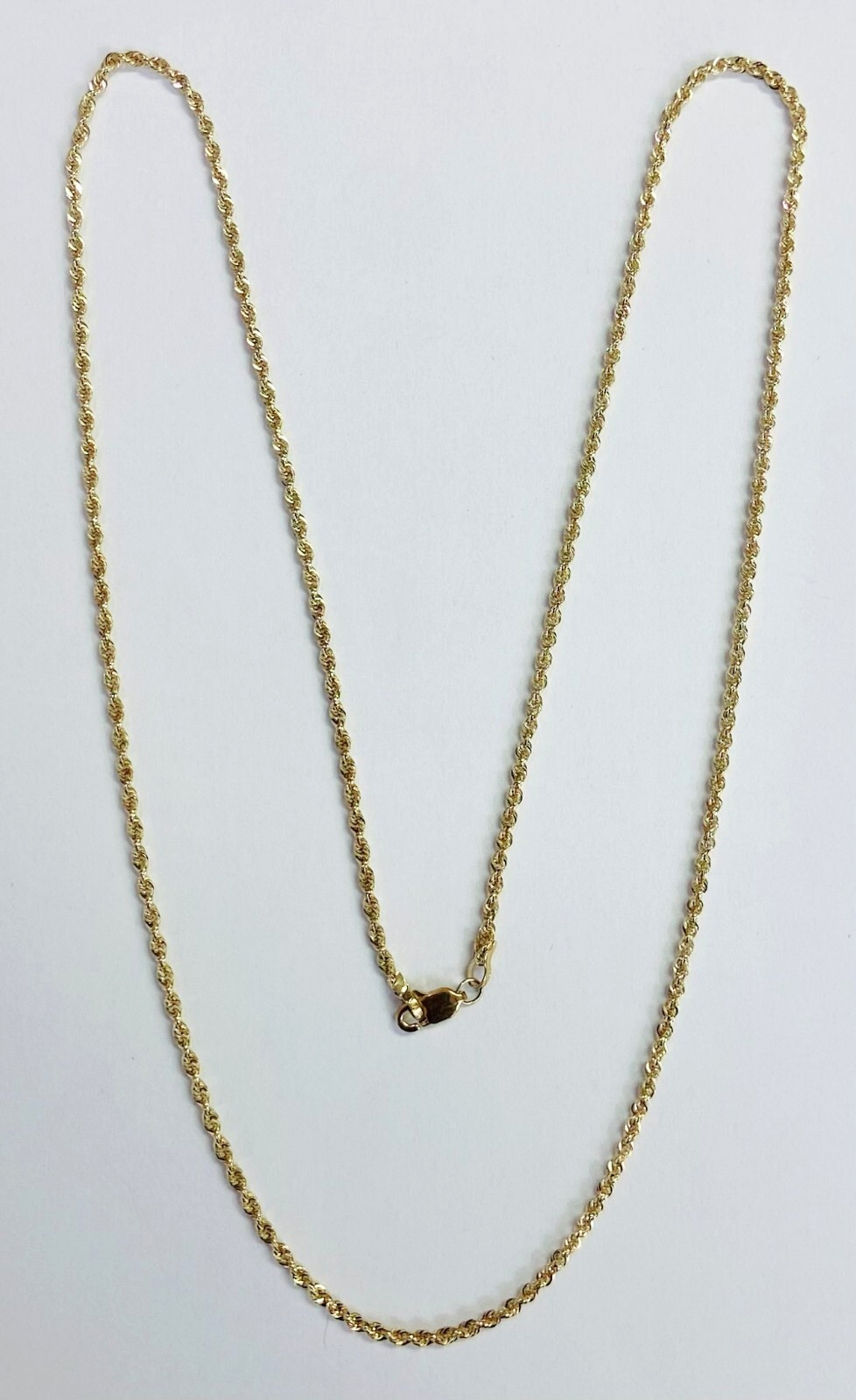 HSN Michael Anthony Jewelry Solid 10KYellow Gold Glitter 22″ Rope Chain Necklace