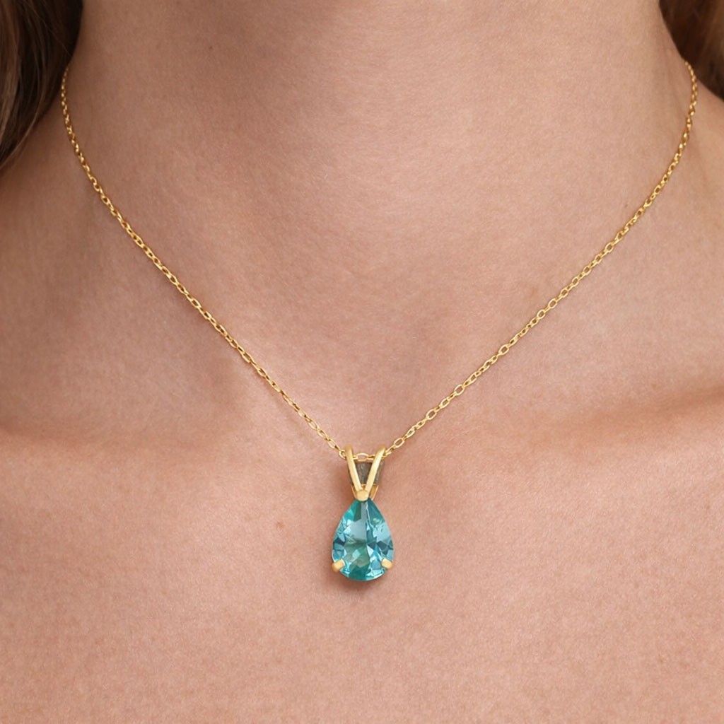 GENUINE 1.10 Cts PARAIBA TOURMALINE PENDANT SOLID 14k GOLD – Free Appraisal