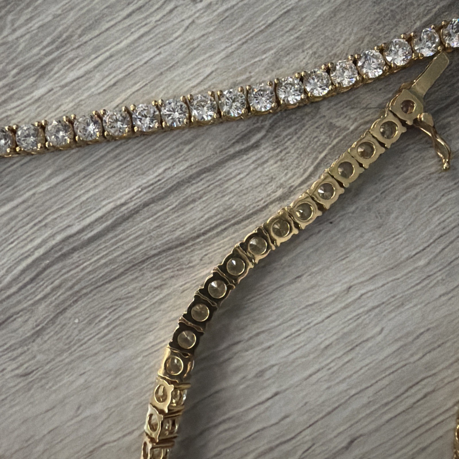 925 silver yellow gold lyer tennis chain necklace