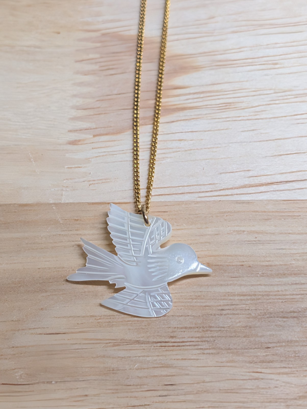Vintage Dove Pendant Necklace with Chain-Jewelry