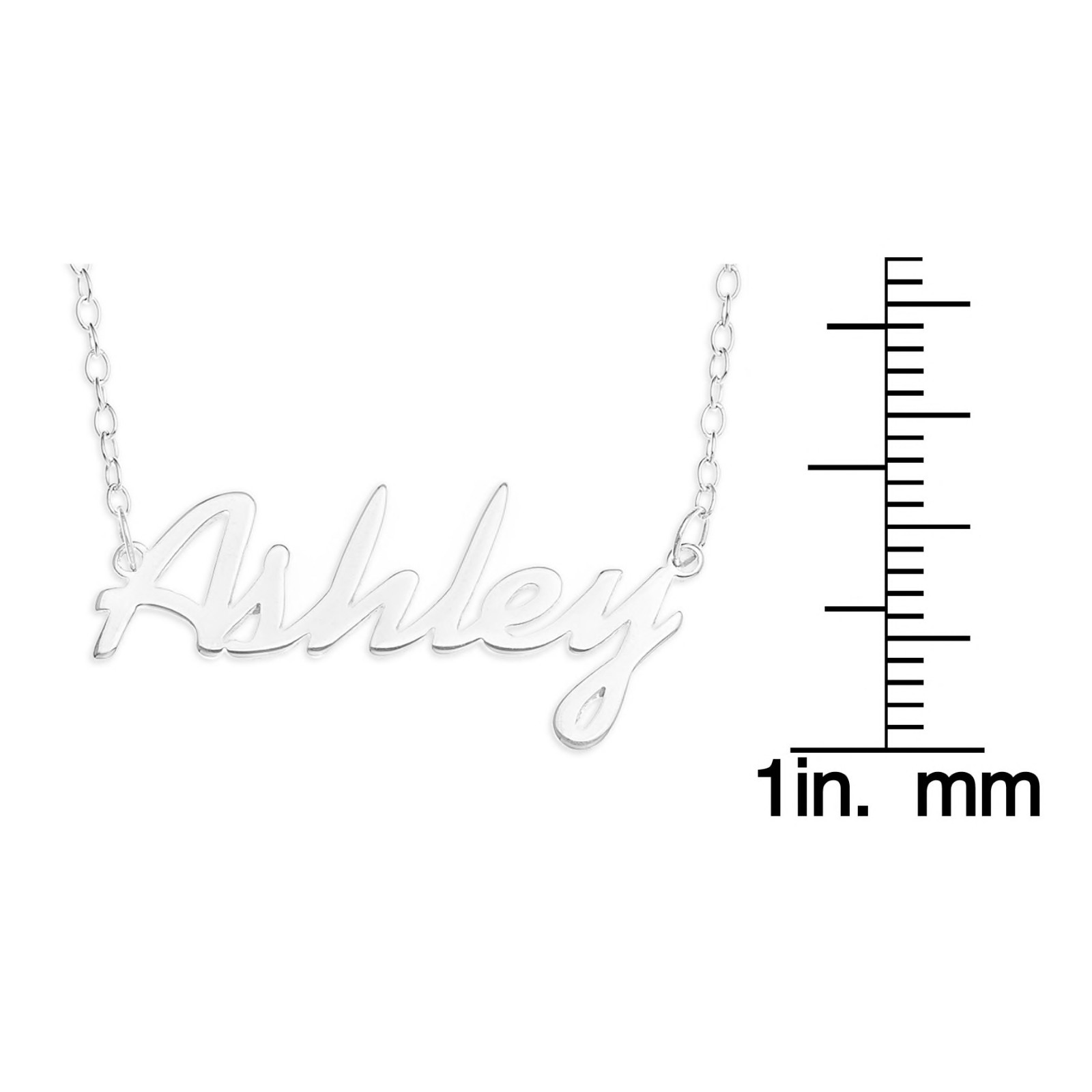 Ashley Name Plate Necklace Pendent Sterling Silver female Personalized Custom