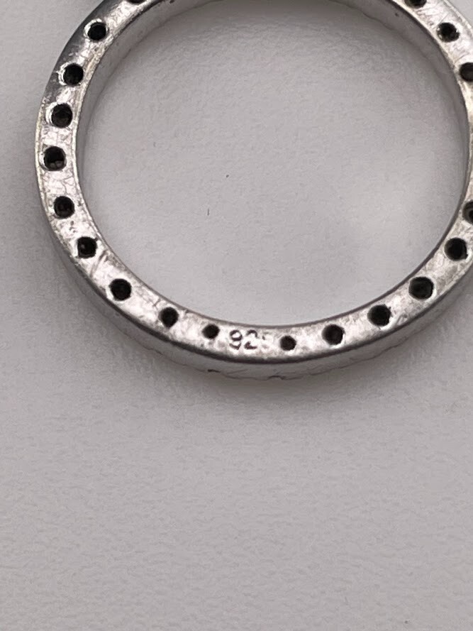 925 STERLING SILVER CZ CIRCLE NECKLACE 16-17″ ETERNITY LOVE PROMISE FRIENDS 2597