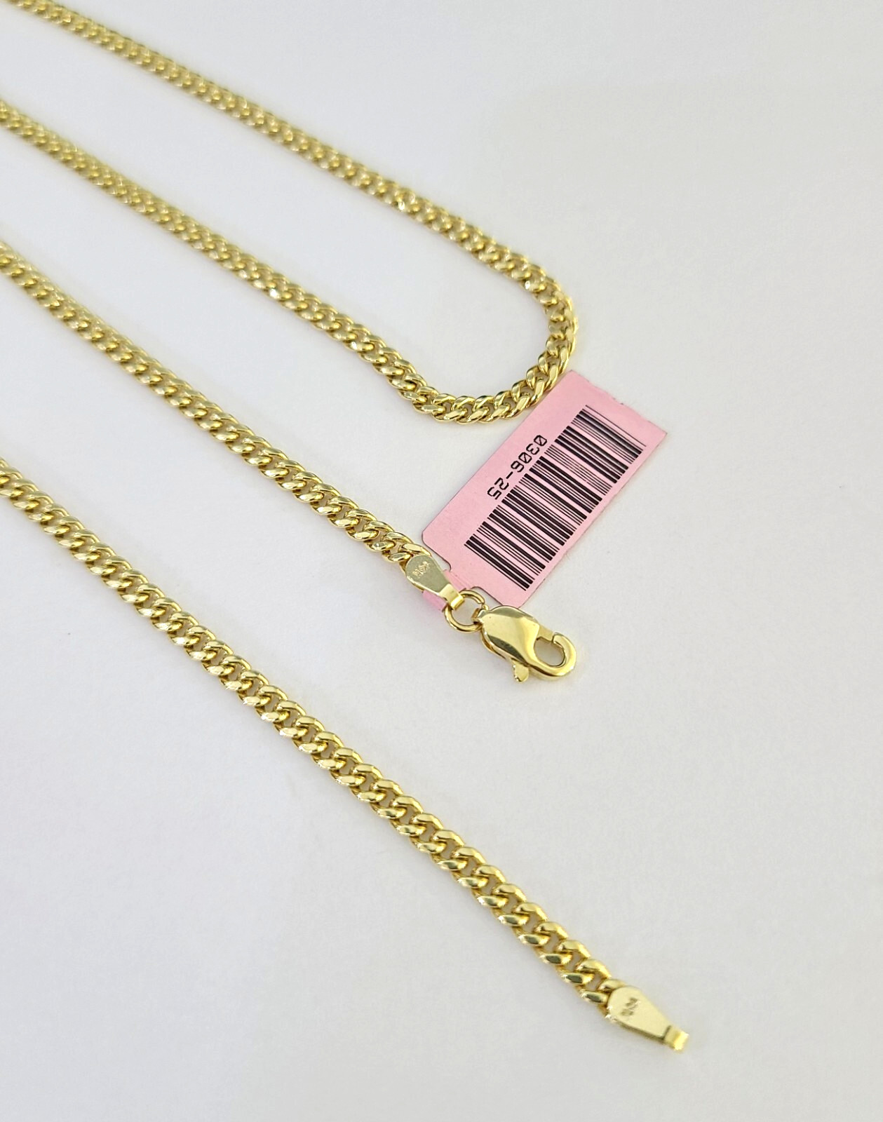 14k Gold Chain Miami Cuban Link Necklace 22 Inch 2.5mm REAL 14kt Yellow Gold