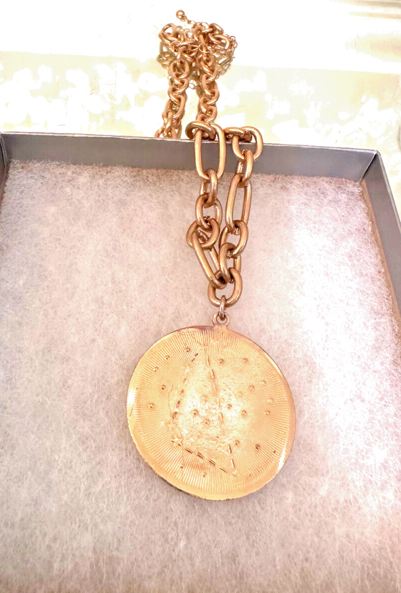 Gemini Constellation Charm Necklace 1 in. Pendant Chain 17 in Dual Sided