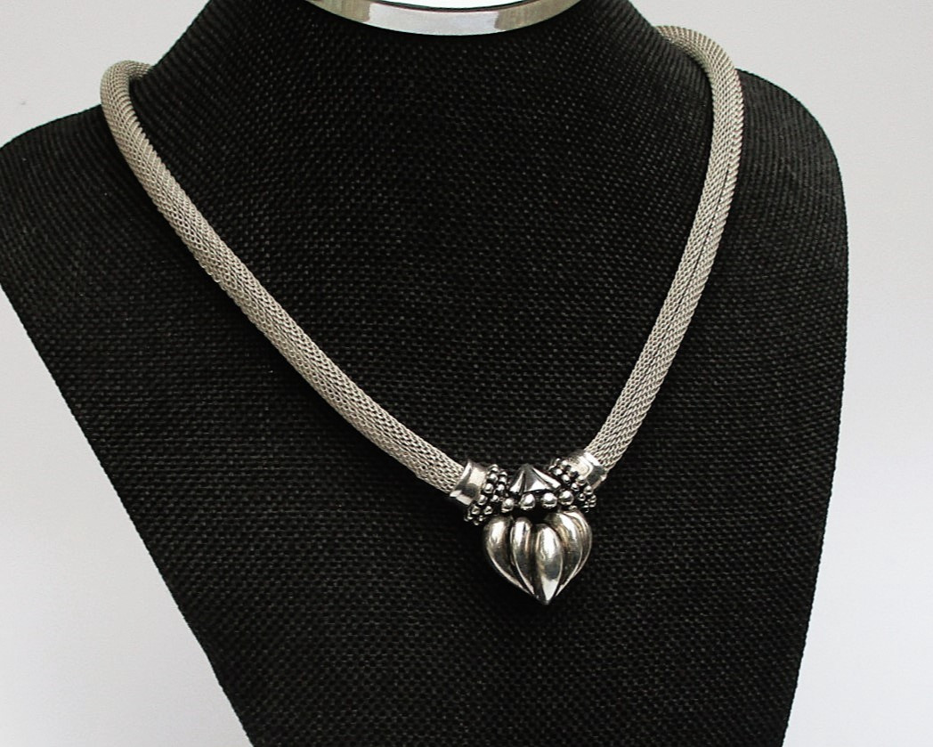 VTG Designer Joseph Esposito 925 Sterling Silver Snap Pendant Necklace ESPO SIG