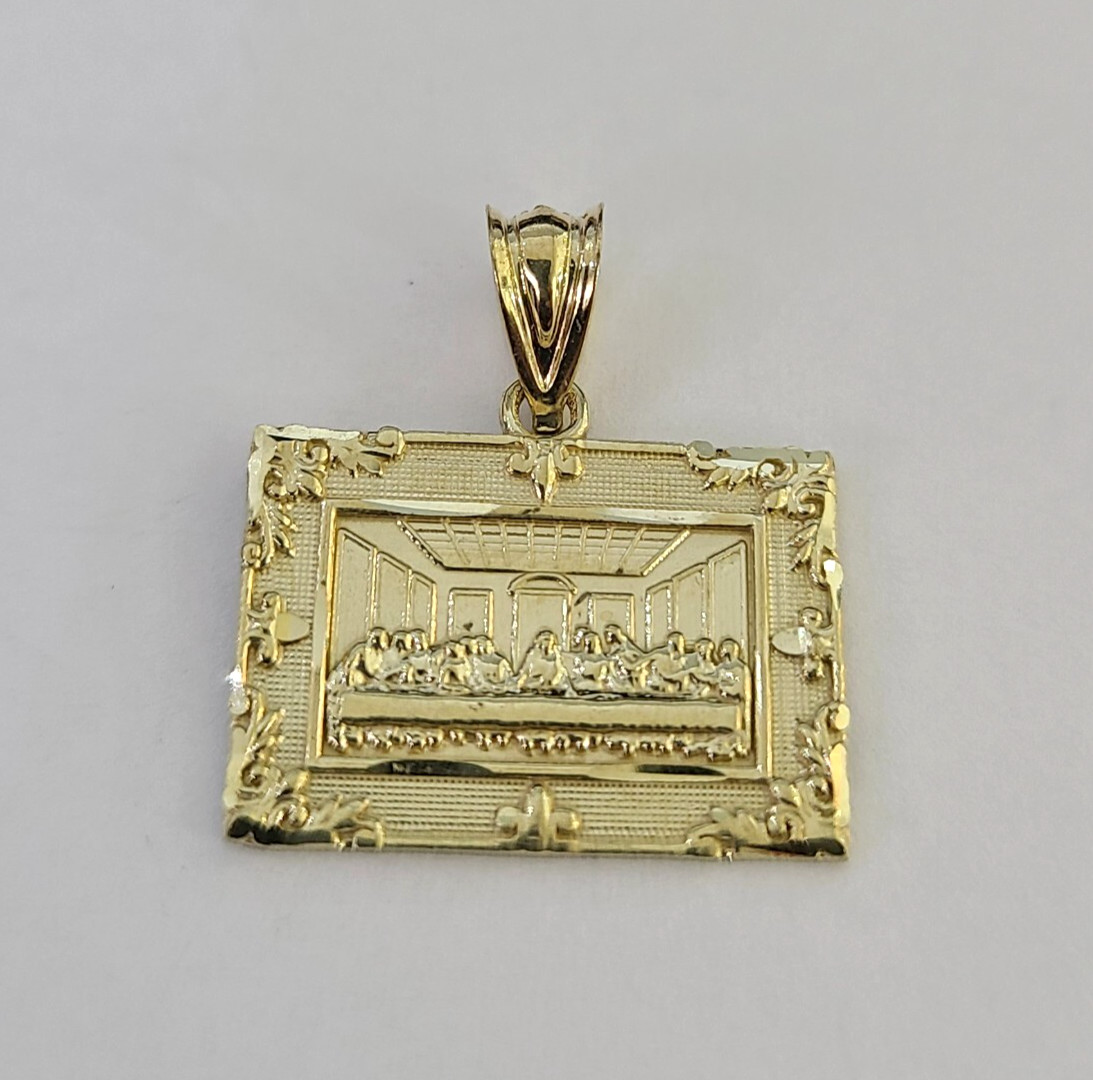 10k Last Supper Charm Pendant REAL 10Kt Yellow Gold Genuine