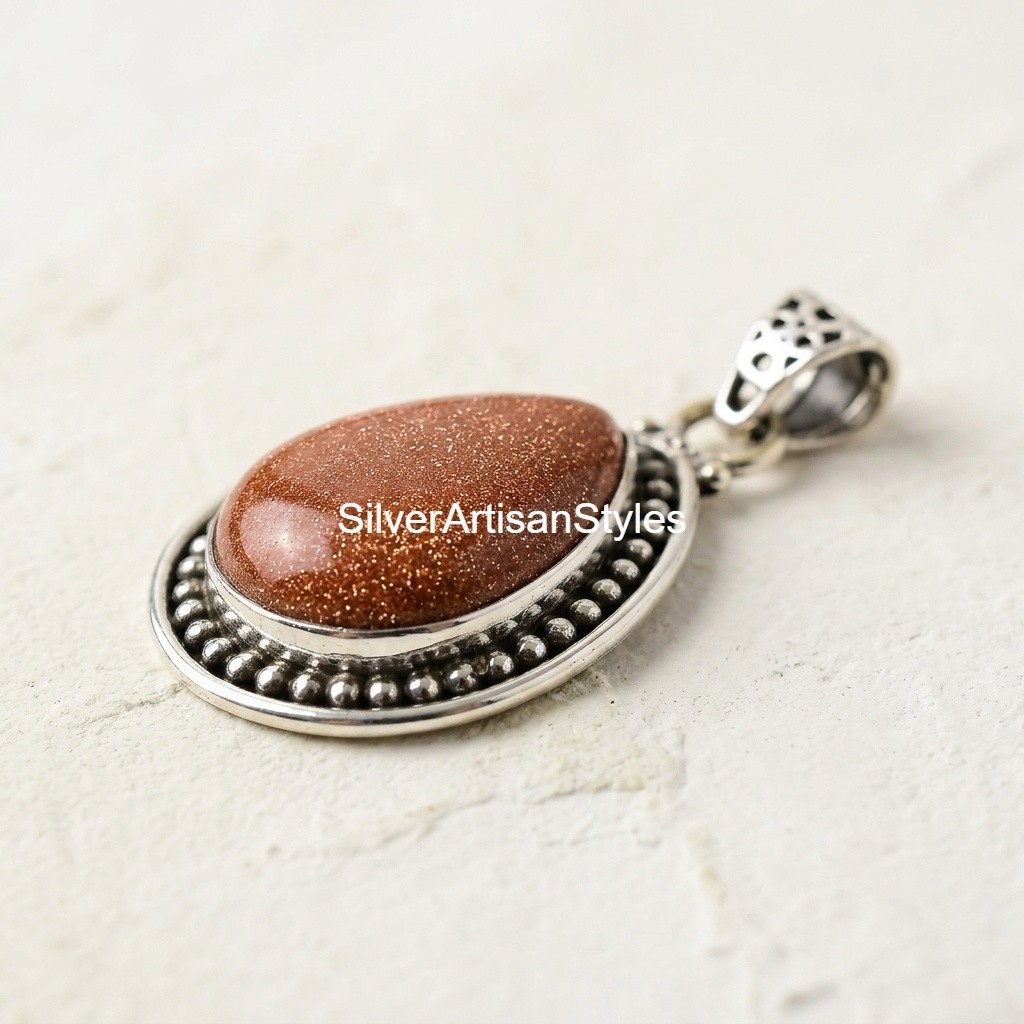 Orange Sunstone Gemstone Handmade 925 Sterling Silver Jewelry Pendants Gifts
