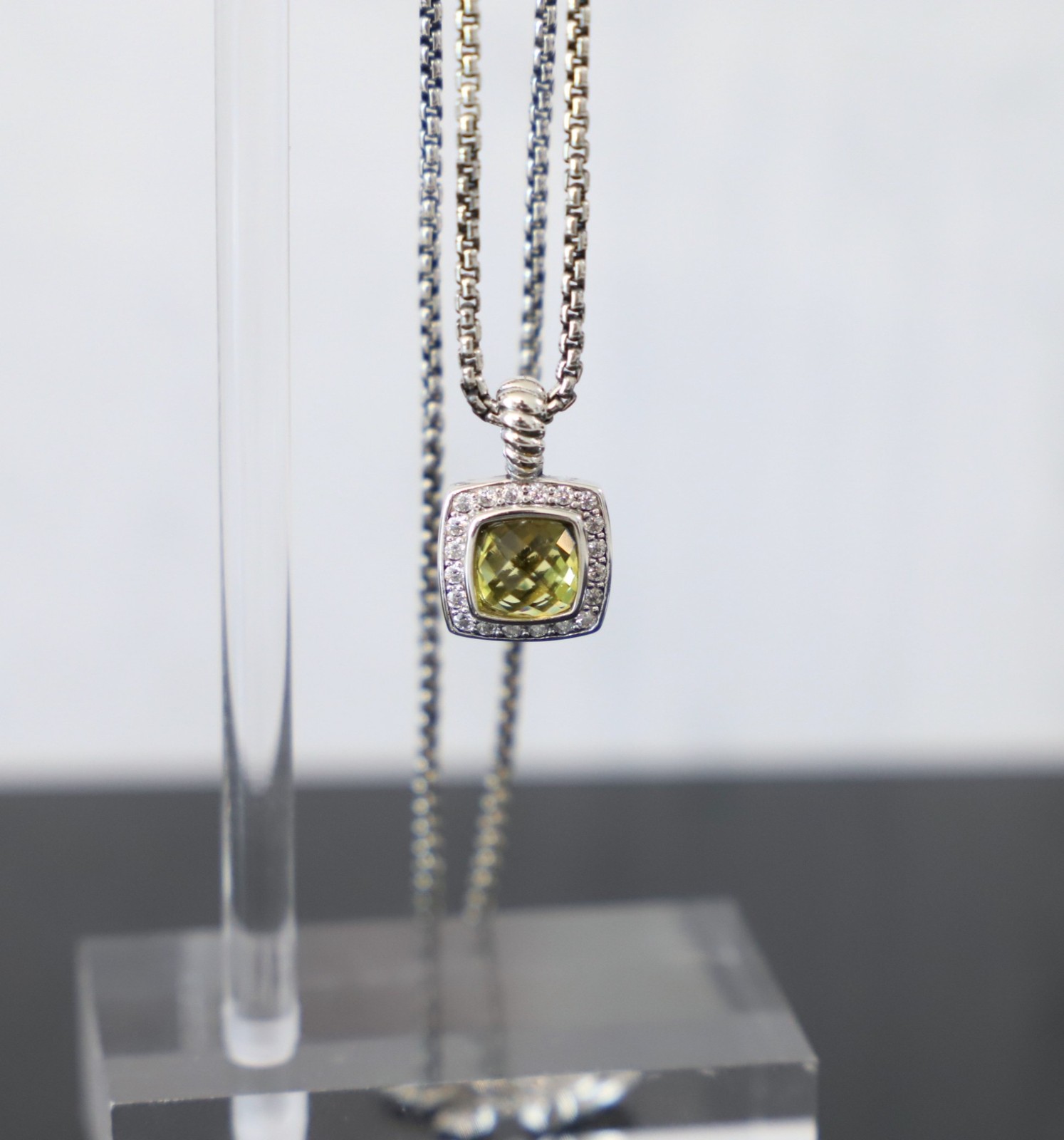 David Yurman Sterling Silver Lemon Citrine Petite Albion Enhancer Necklace