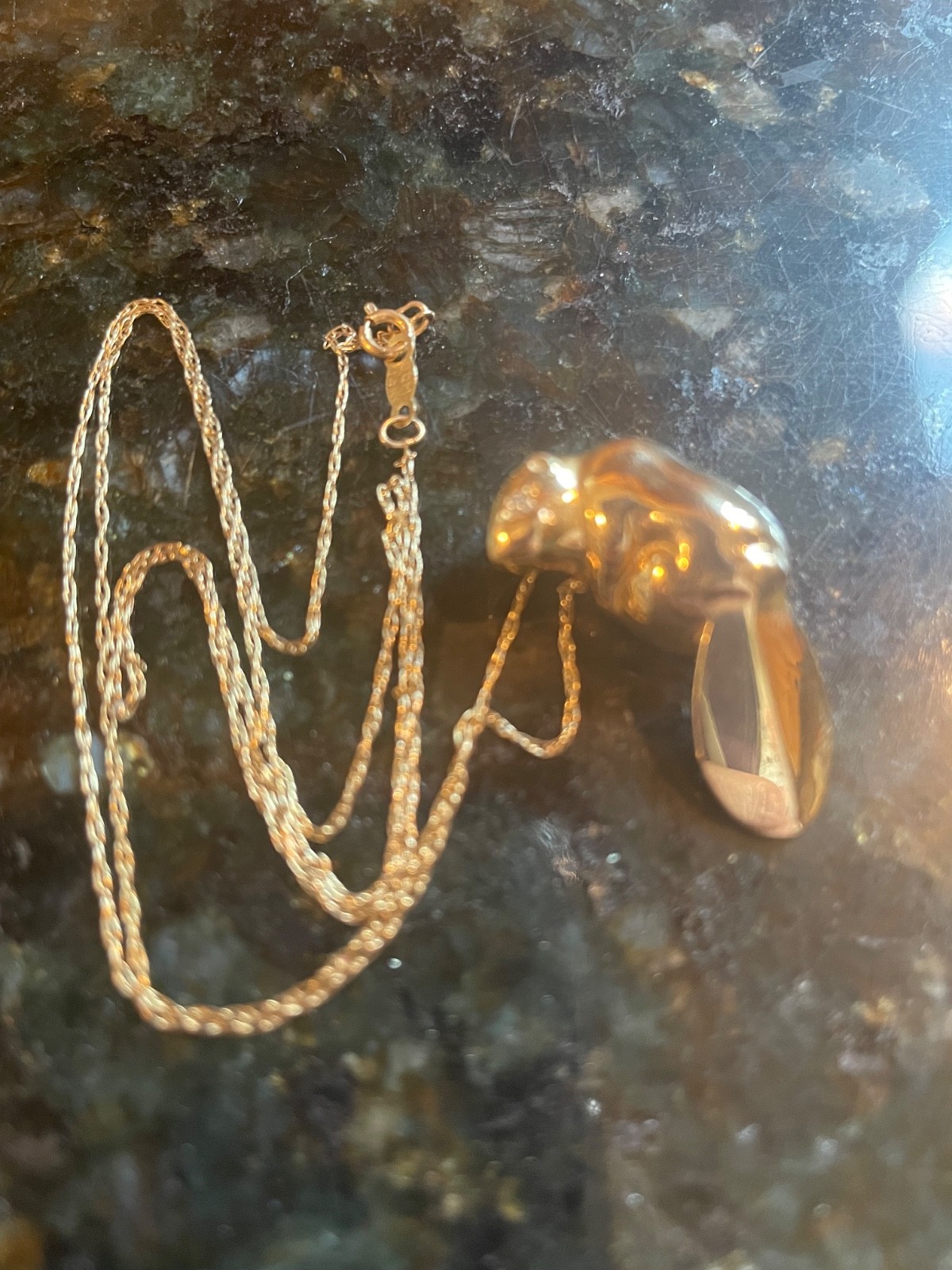 Golden Beaver necklace 14k gold with diamond eye
