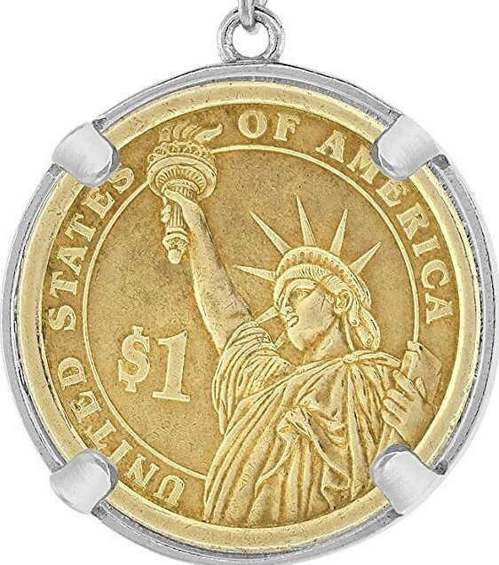 Sterling Silver Bezel Susan B Anthony Sacagawea 27 mm Coin Prong Back Round Edge