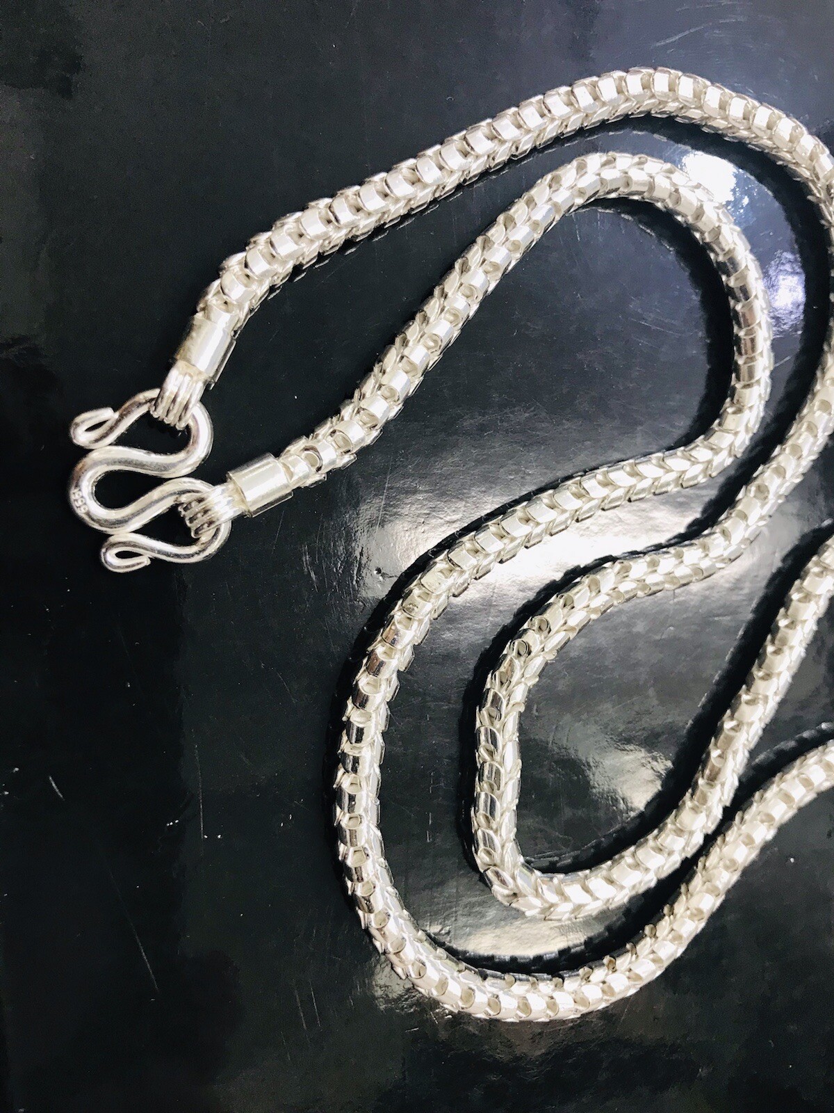 999 FINE silver Handmade Dragon Scale Chain Necklace Appr 100 Grams 24 inch