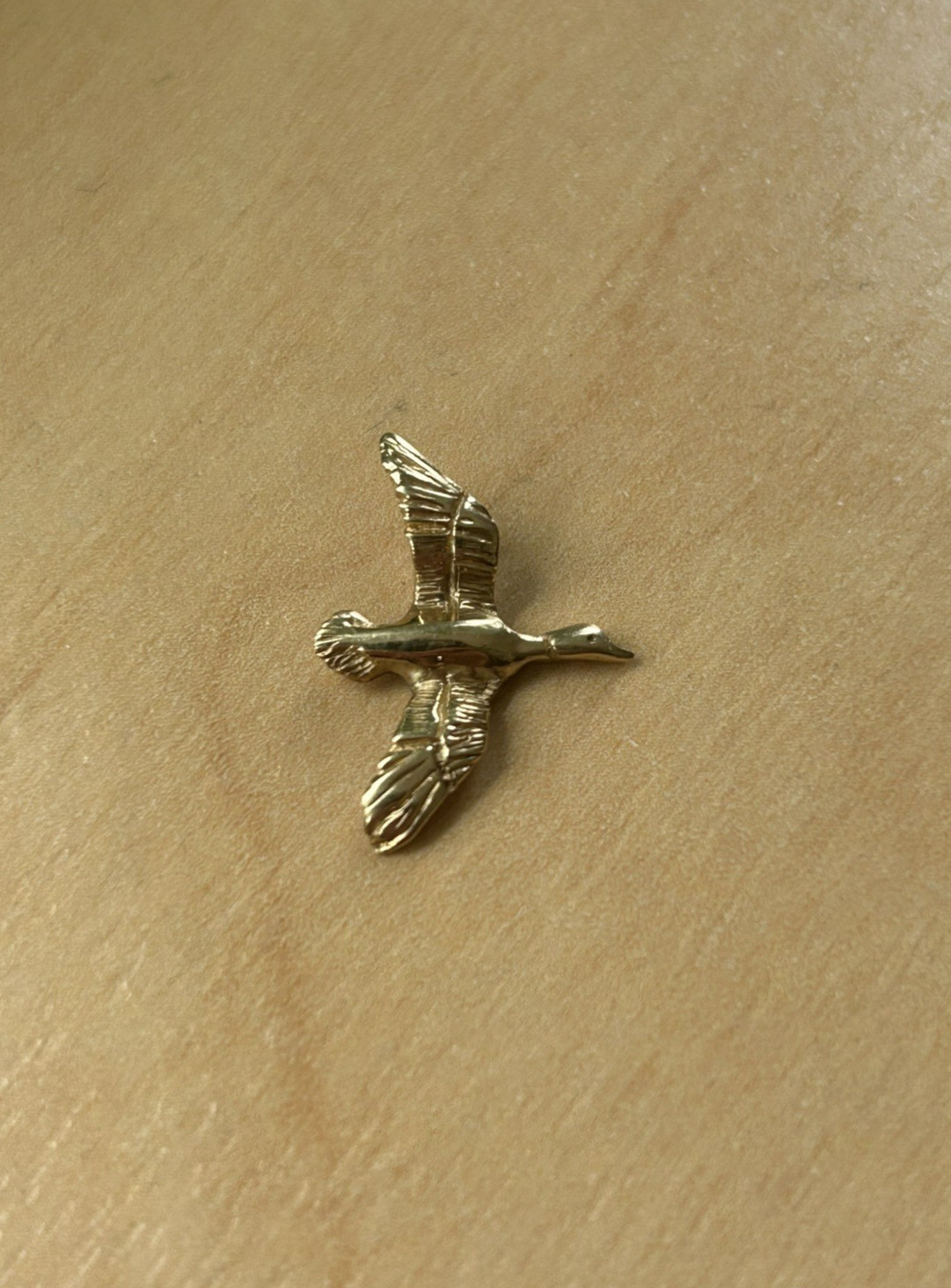Vintage 14k Yellow Gold Flying Goose Duck Charm Pendant – 1.03g