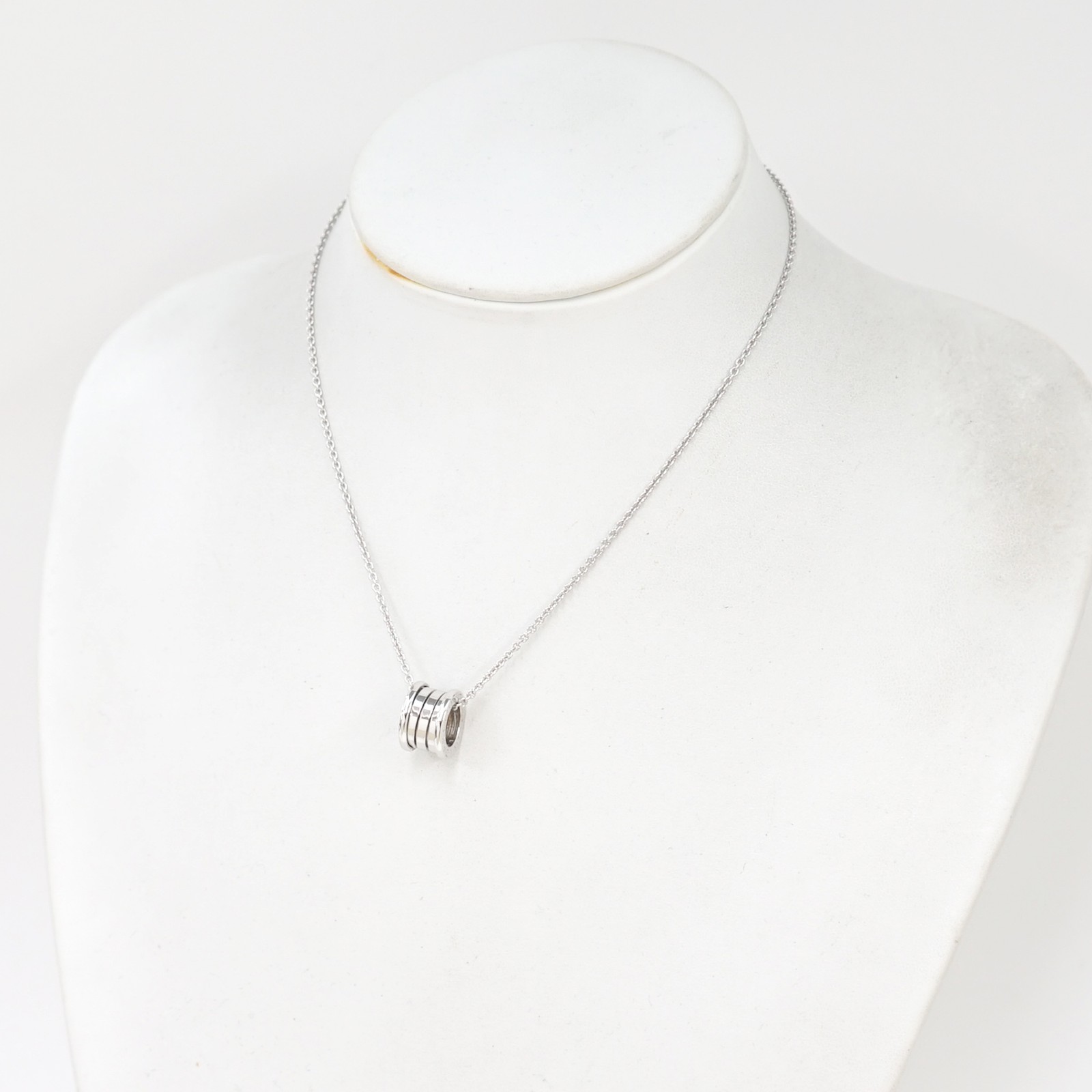 BVLGARI B zero1 Necklace 16″ 18k White Gold Auth #12059