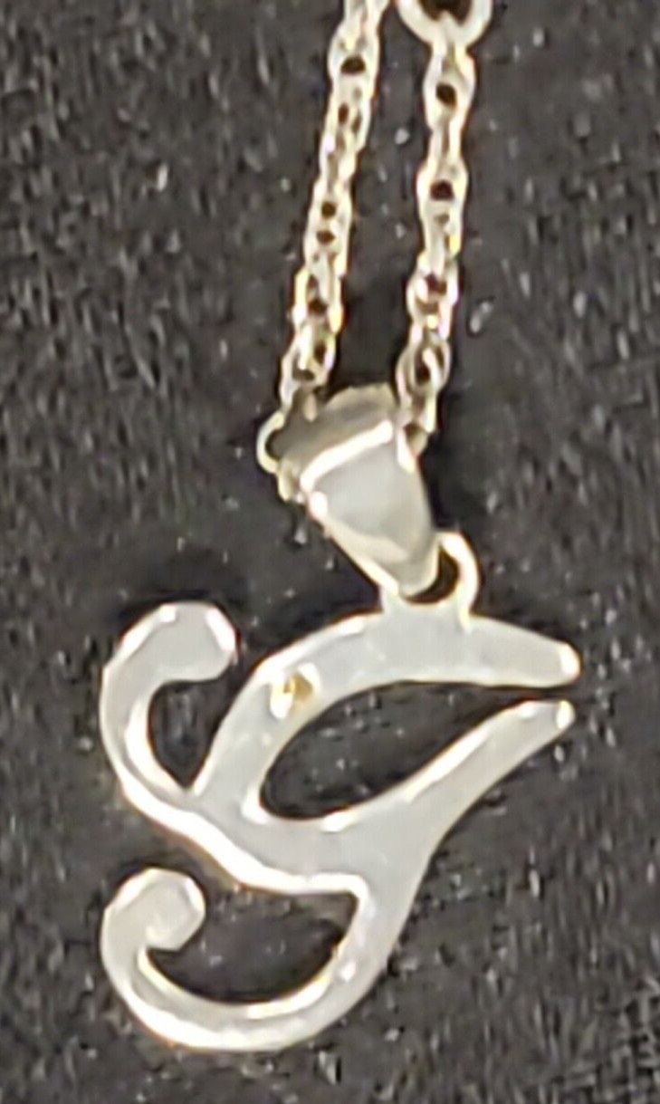Necklace Real Diamond Chip 925 Sterling Silver Unknown NVC Symbol on 18″ Chain