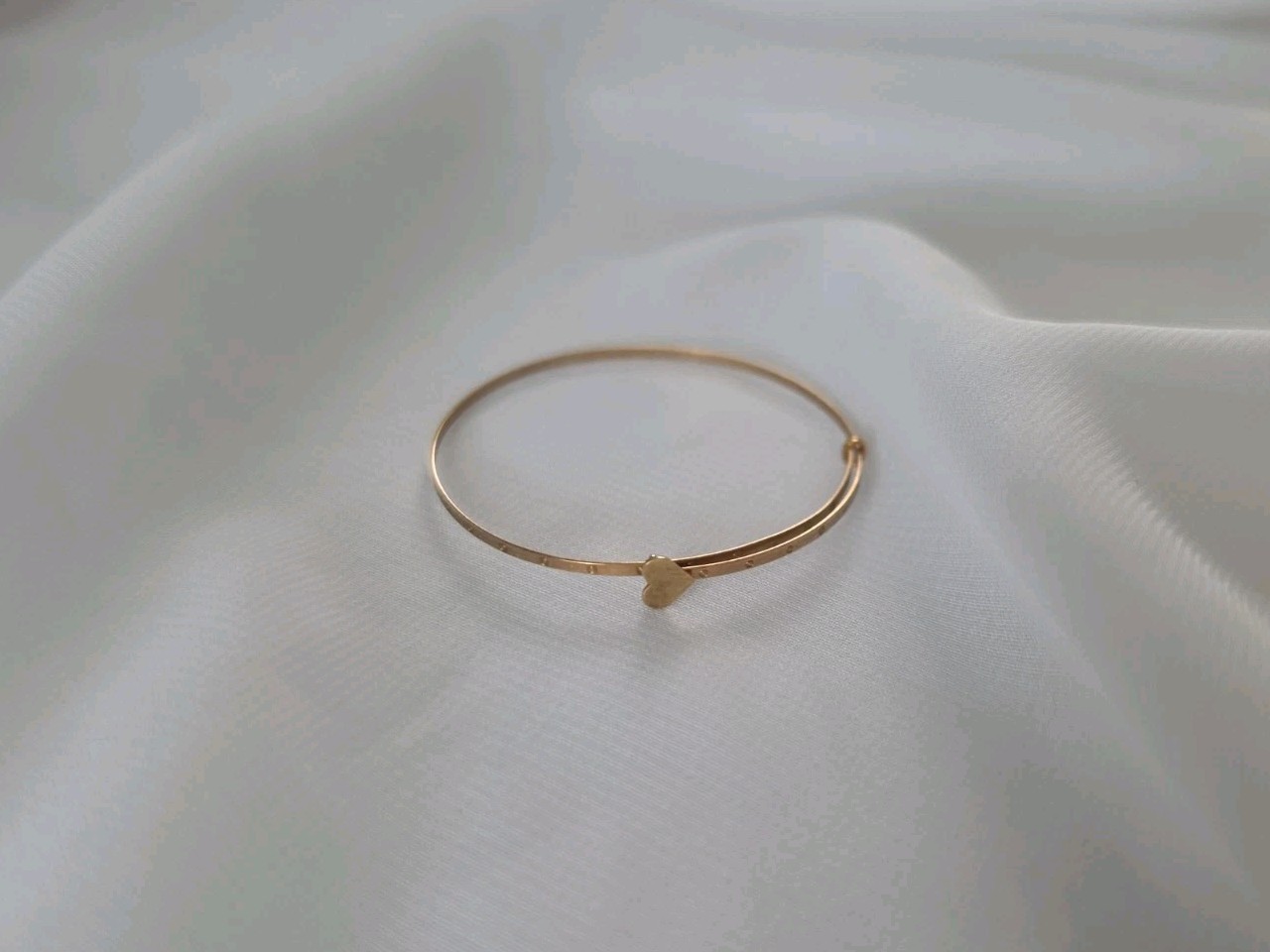 Vtg Baby 14k Bracelet Adjustable from Italy with a Heart 4.5″