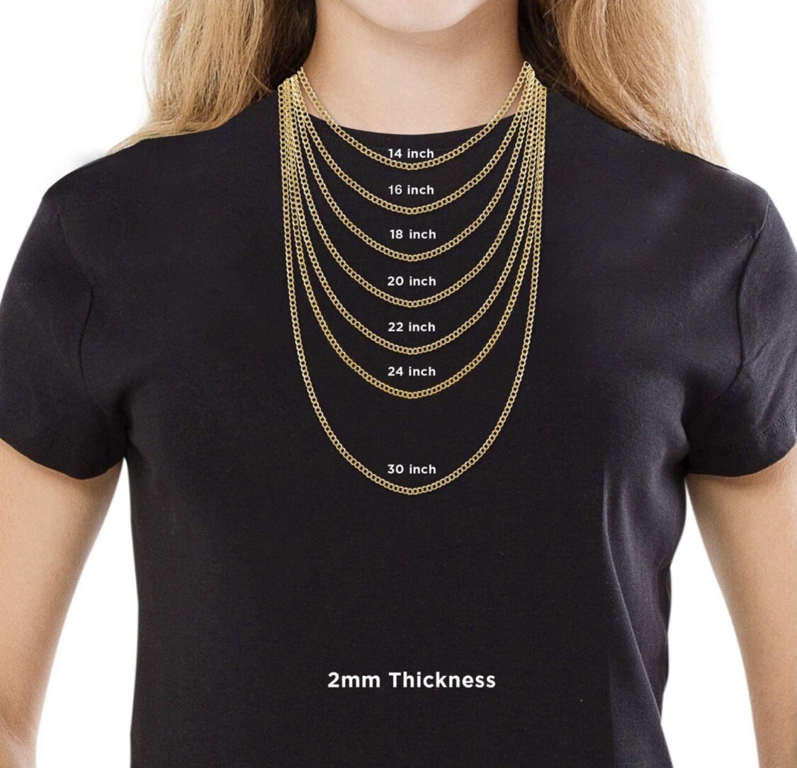 925 Sterling Silver Cable Chain Necklace Long 14K Gold Plated Italian