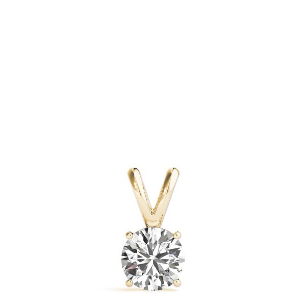 1 Ct FVS2 Round Lab Created Grown Diamond Pendant Necklace Solid 14K Yellow Gold