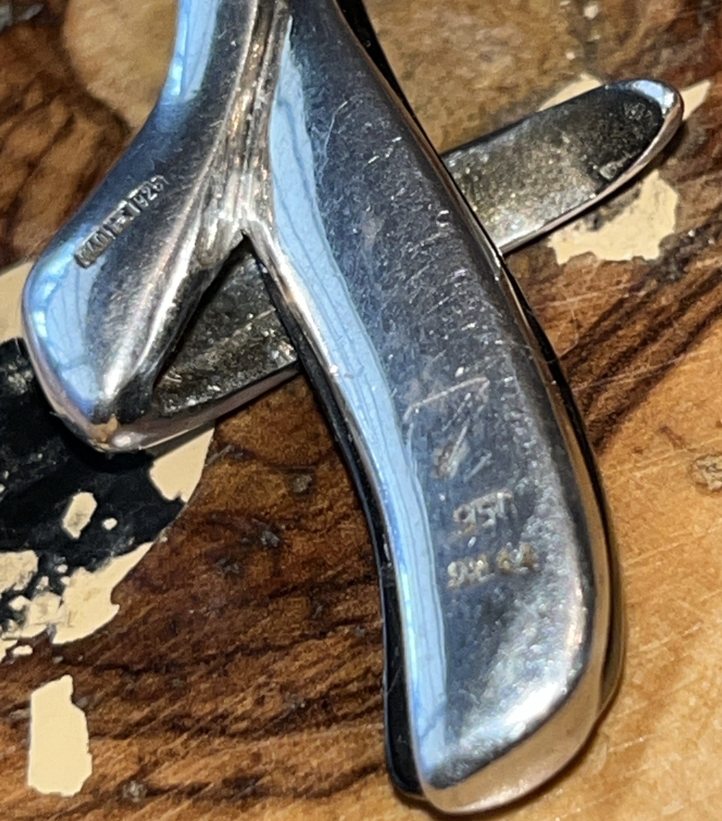 Sterling Silver 925 Early Plastic Pendant Marked CAO Indicating Made in Cyprus