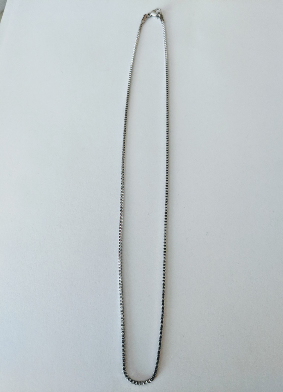 1.5mm Stainless Steel Silver Box Chain Necklace 18″ inch