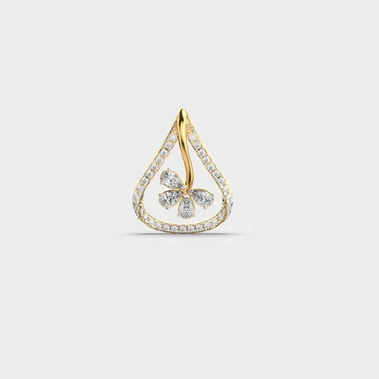 2.00 Ct Daffodil Diamond Pendant (Without Chain) 14k gold plated