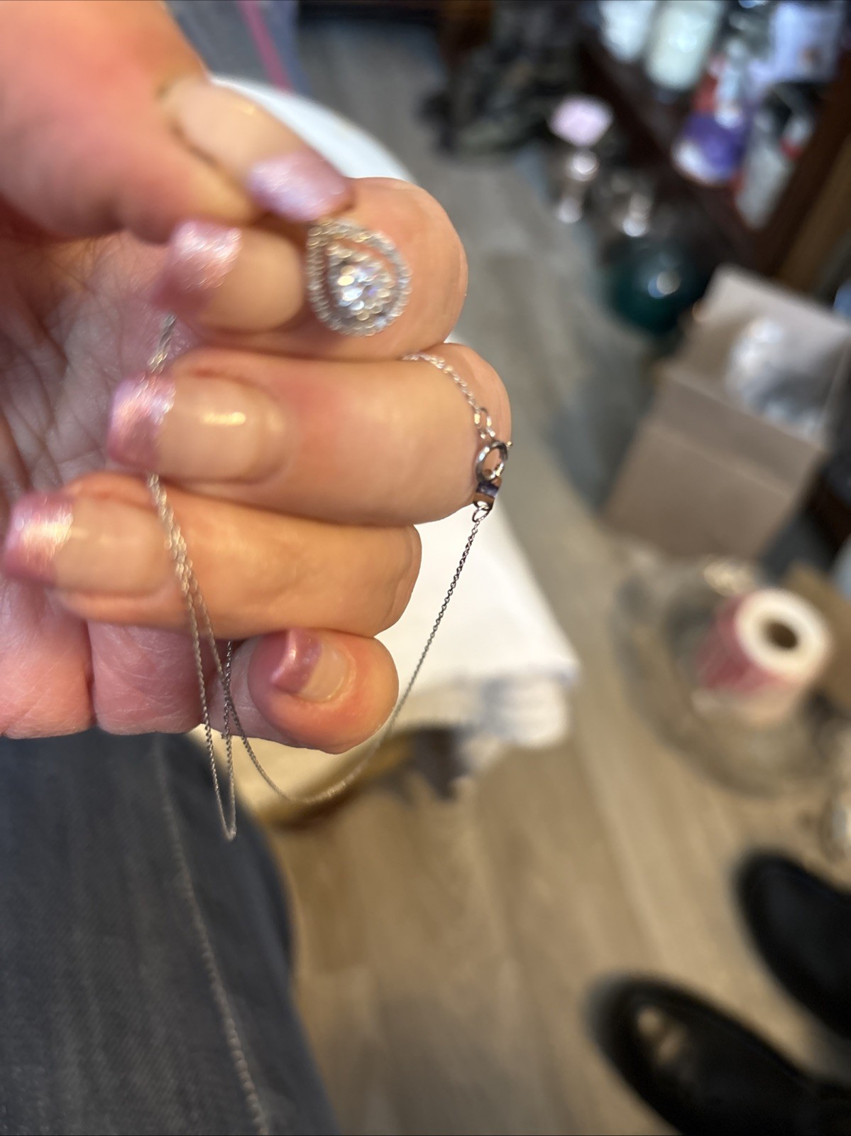 10k White Gold Helzberg Necklace And Earrings