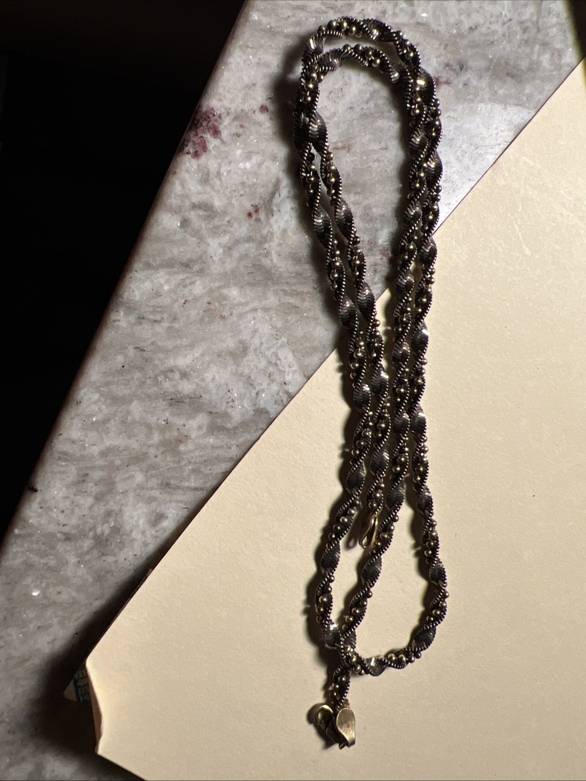 VTG Necklace 925 Italy AZ Double Curb Link 21.35g